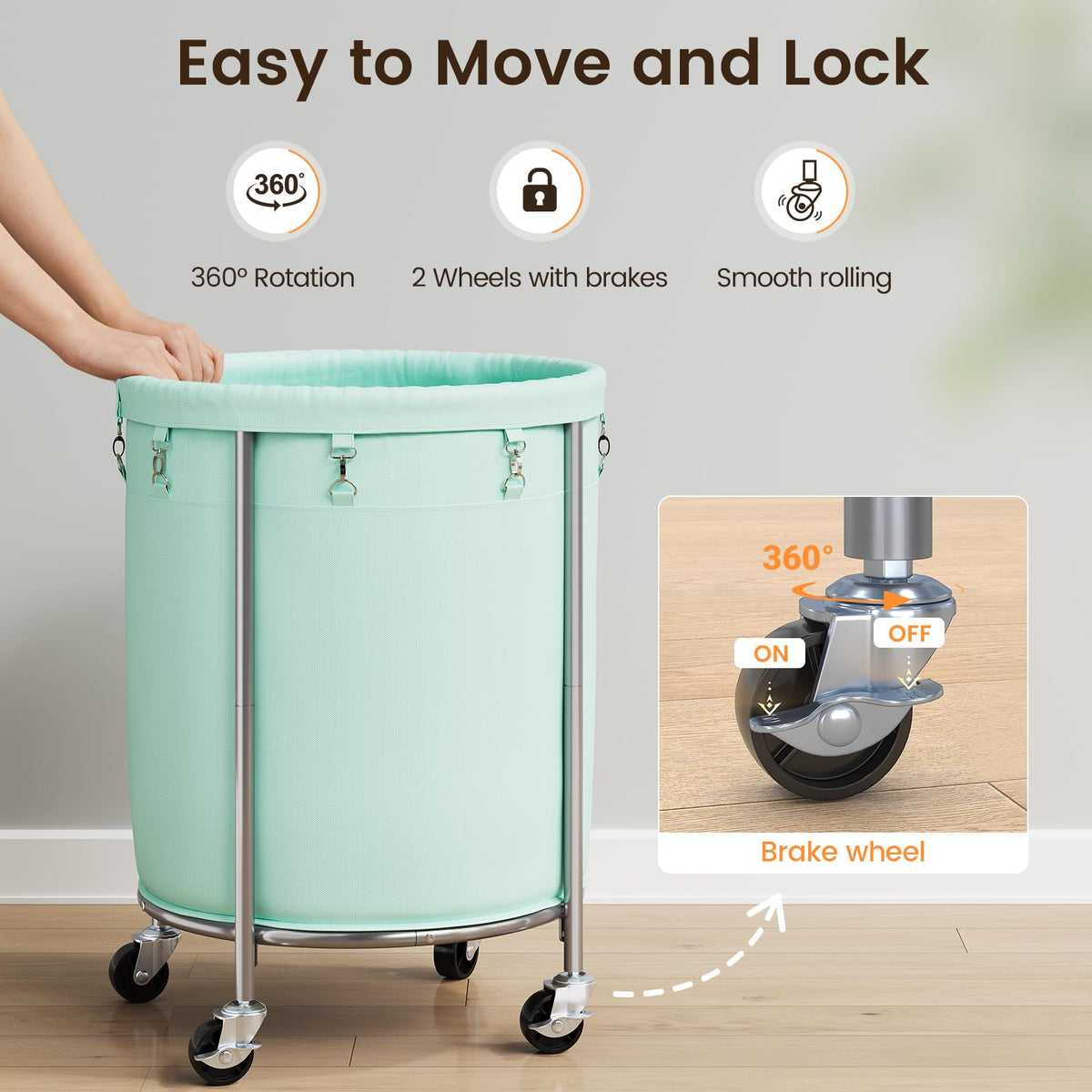 Laundry Basket with Wheels