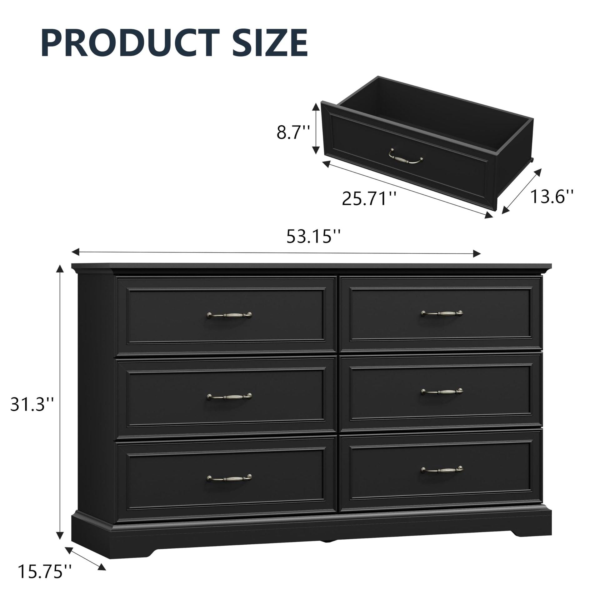6 Drawer Dresser for Bedroom