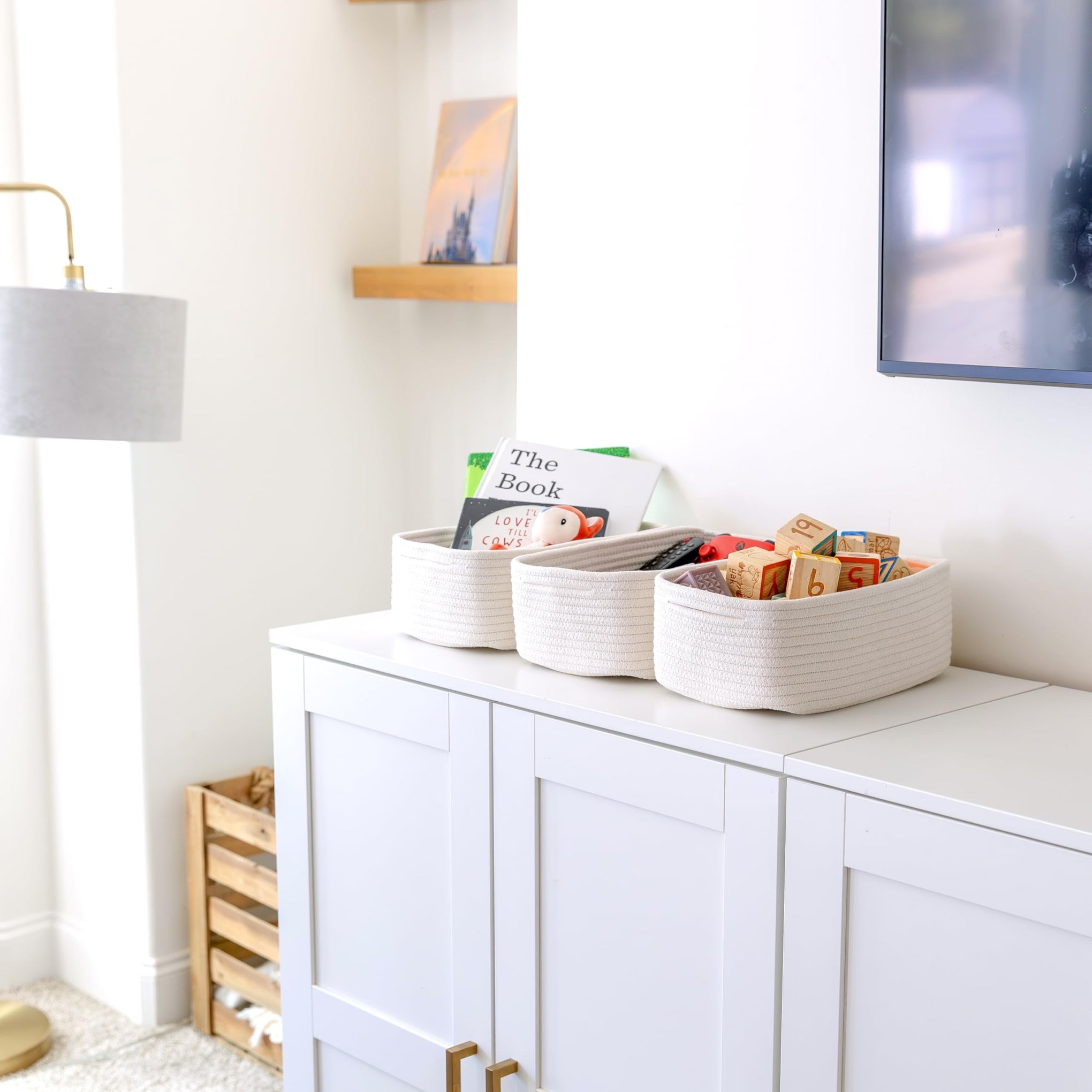 11.8"x8"x4.5” Storage Baskets for Shelves 3 Pack (3 Count)