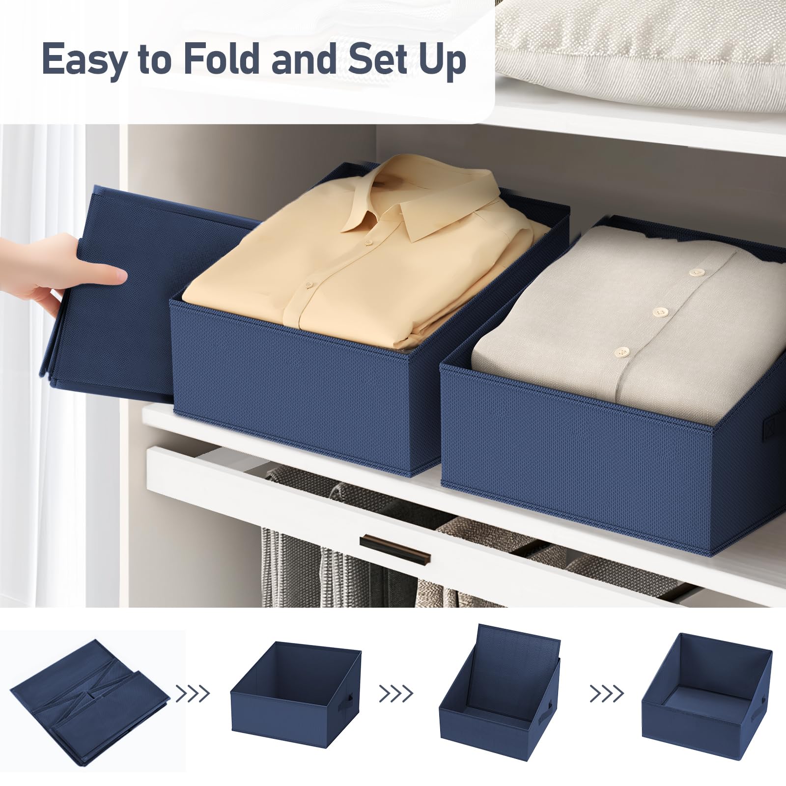 Closet Storage Bins 6 Pack (6 Count)