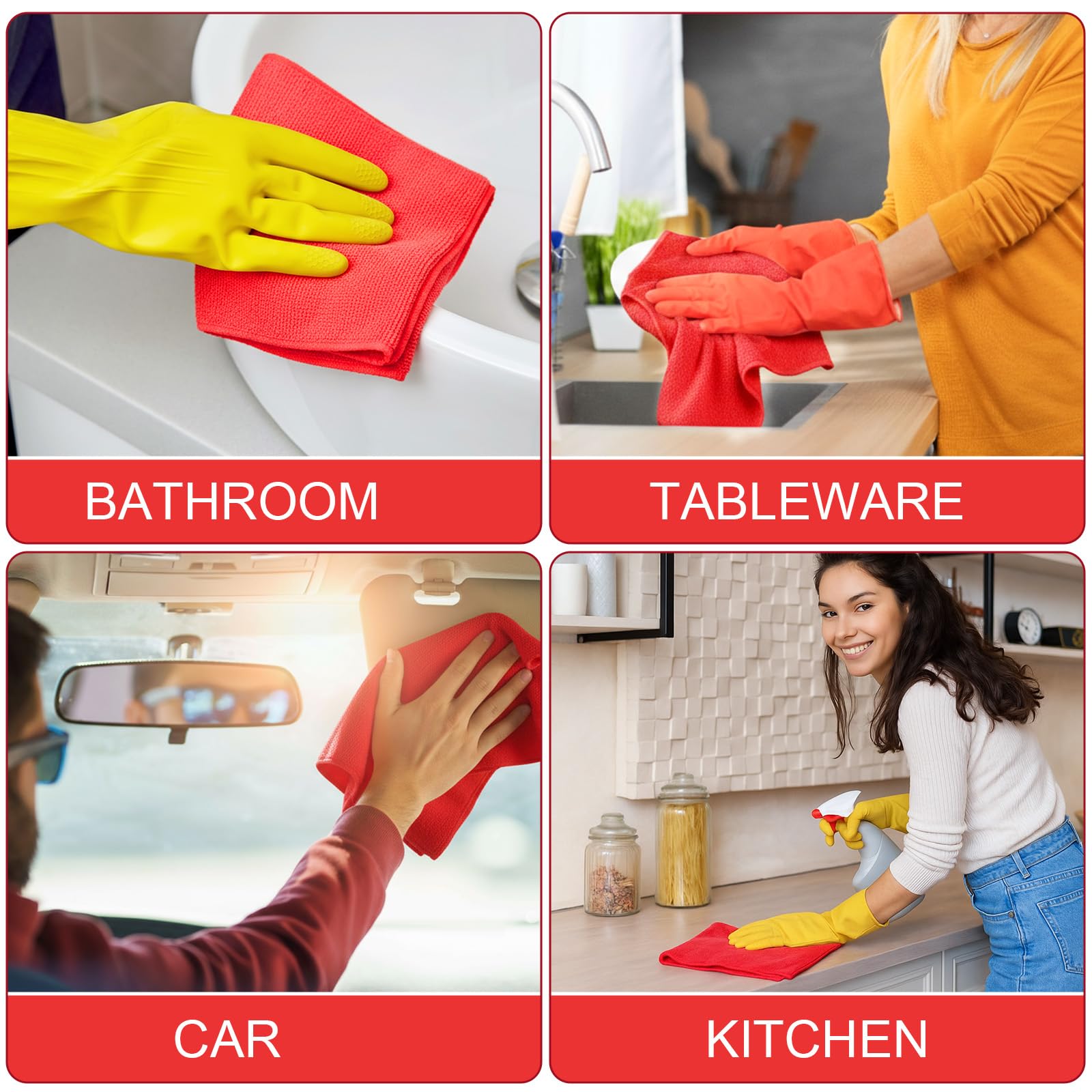 140 Pcs Microfiber Cleaning Cloths for Cars Ultra Absorbent Car Towels Drying Reusable Cleaning Supplies House Kitchen Window Microfiber Towel (140 Count)