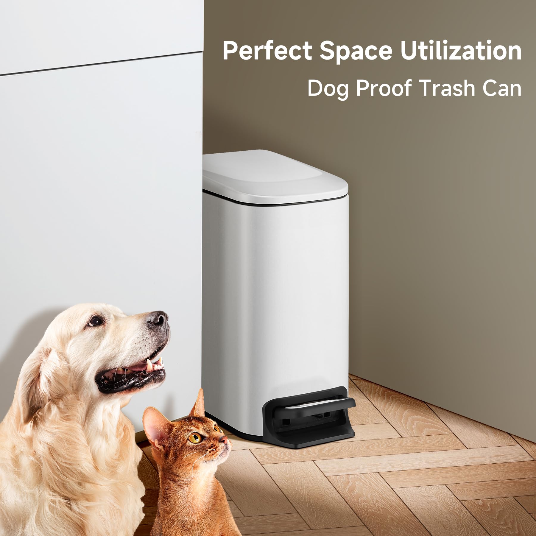 Small Bathroom Trash Can with Lid