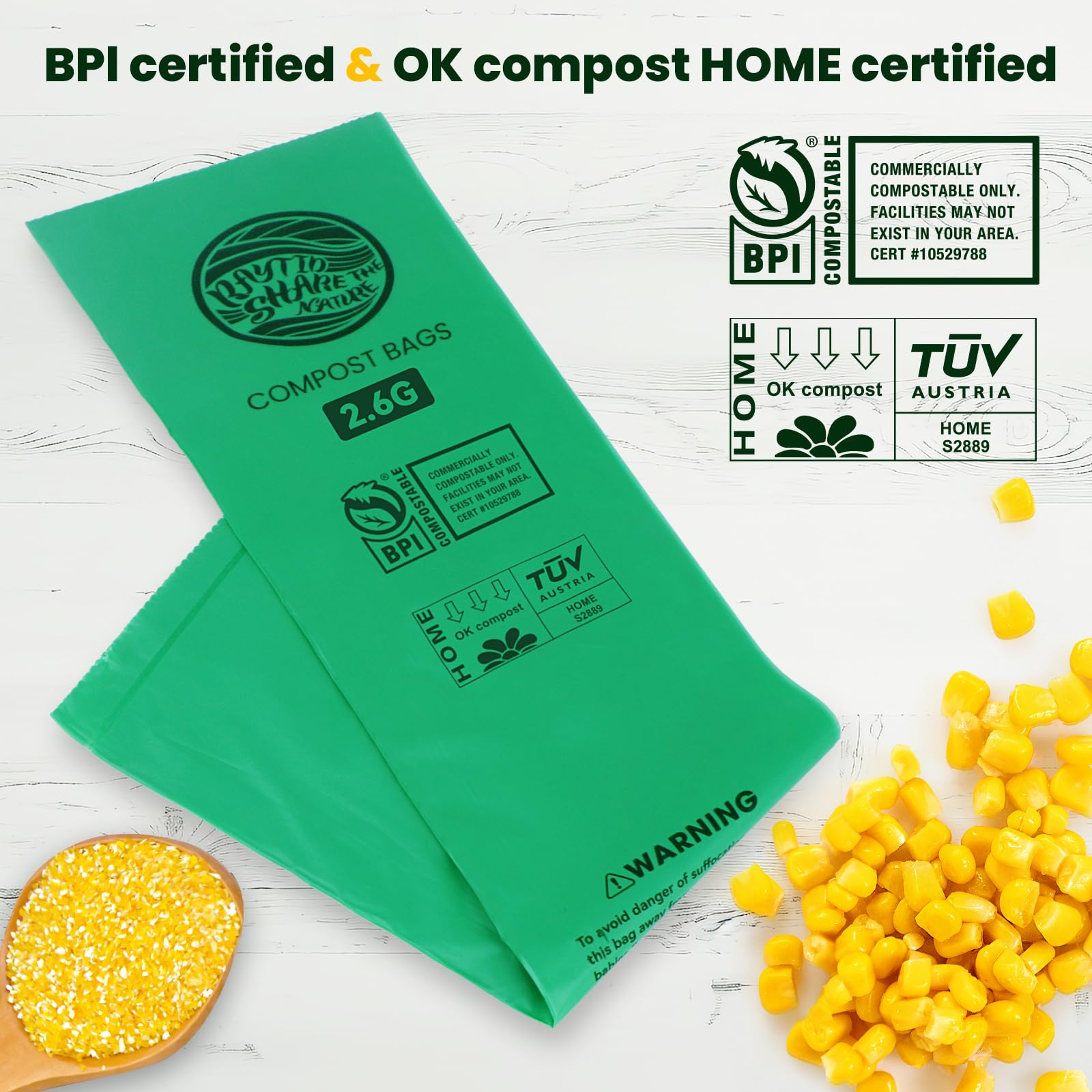 2.6 Gallon Compostable Trash Bags (240 Count)
