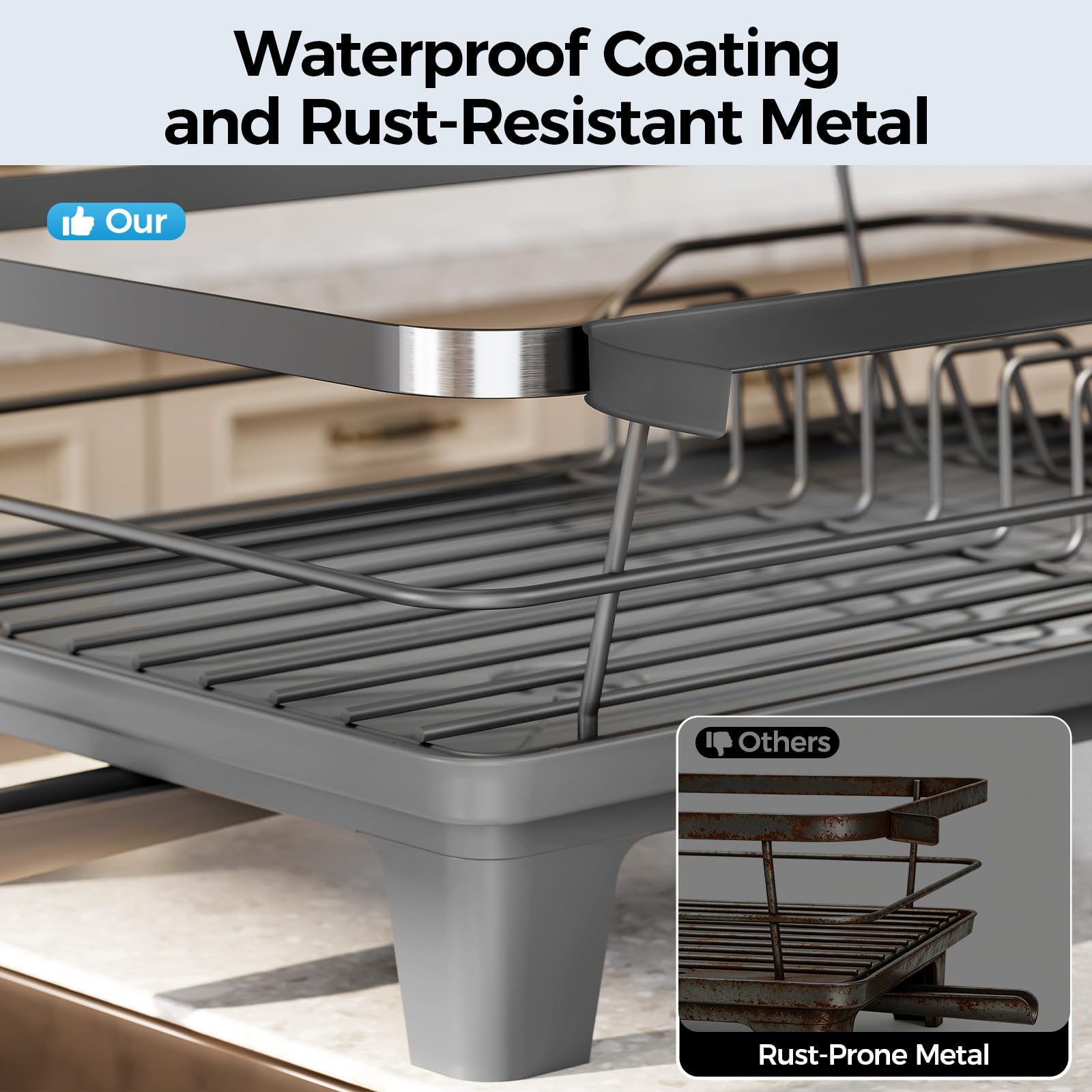 Urakify Dish Drying Rack for Kitchen Counter