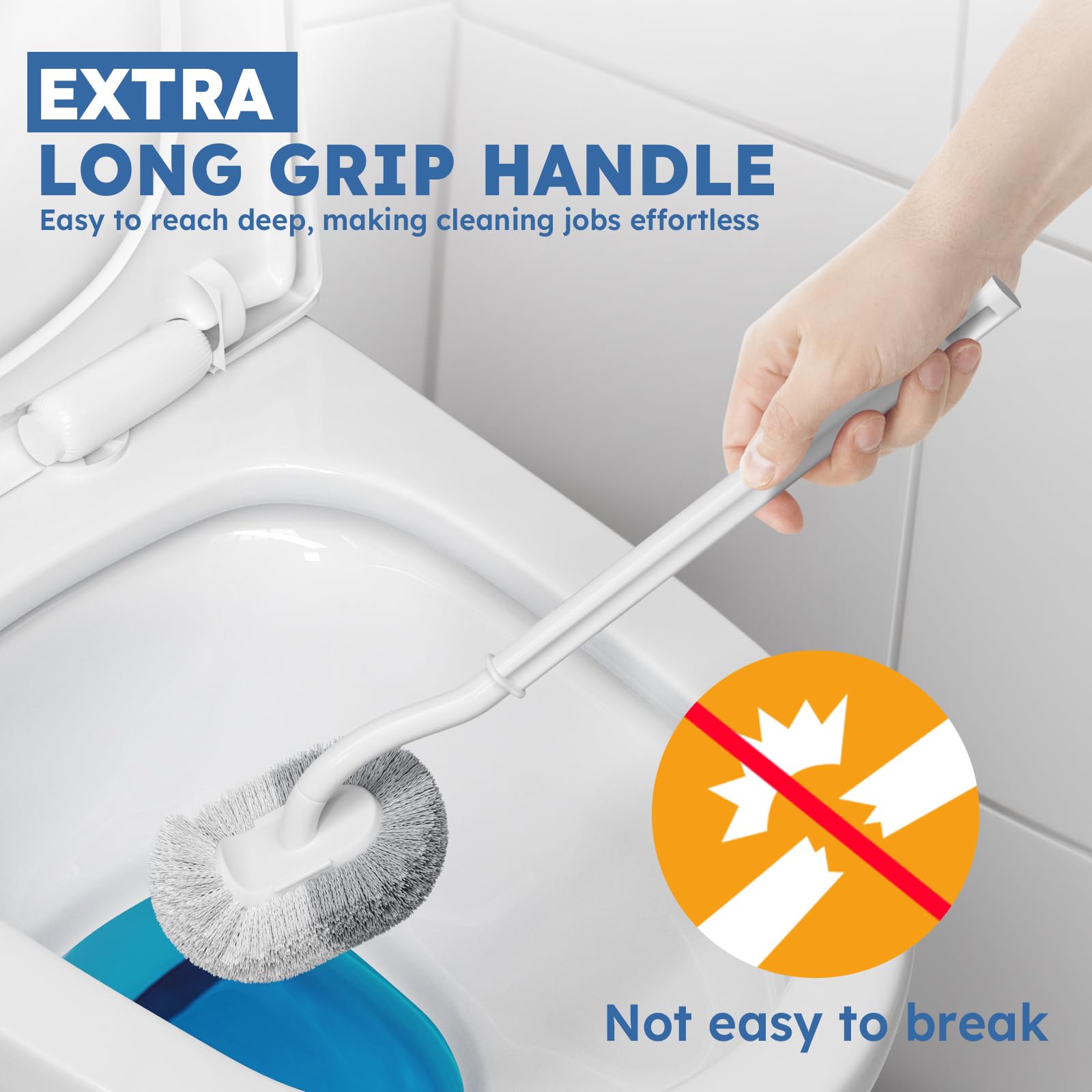 Toilet Brush 2 Pack Toilet Brush and Holder Set with Durable Curved BristlesToilet Scrubber (2 Count)