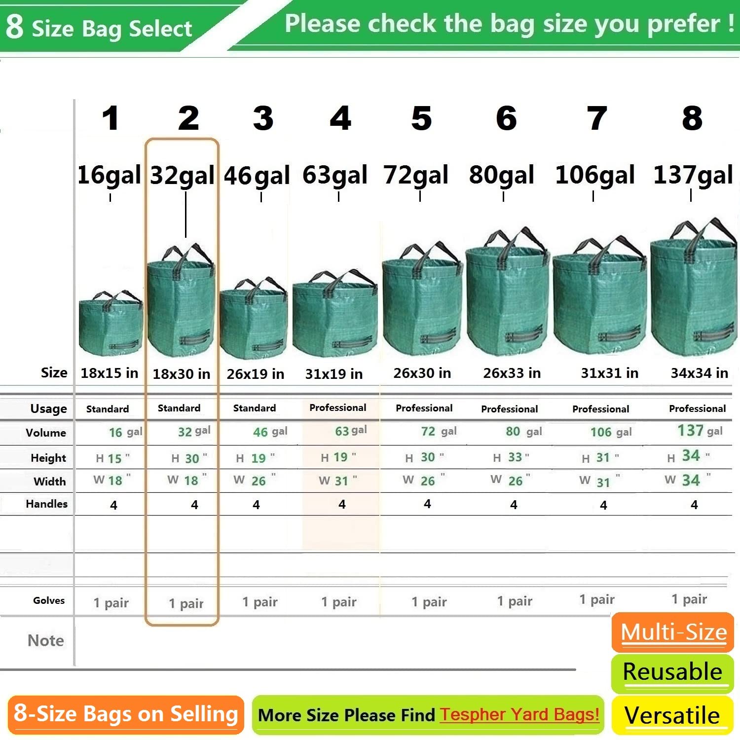 Standard 3 Pack 32 Gallon Lawn Garden Bags (3 Count)