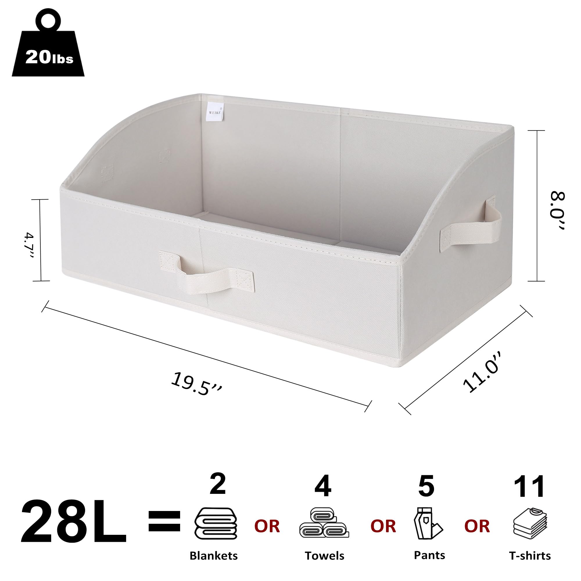 Trapezoid Closet Storage Bins with Handles (3 Count)