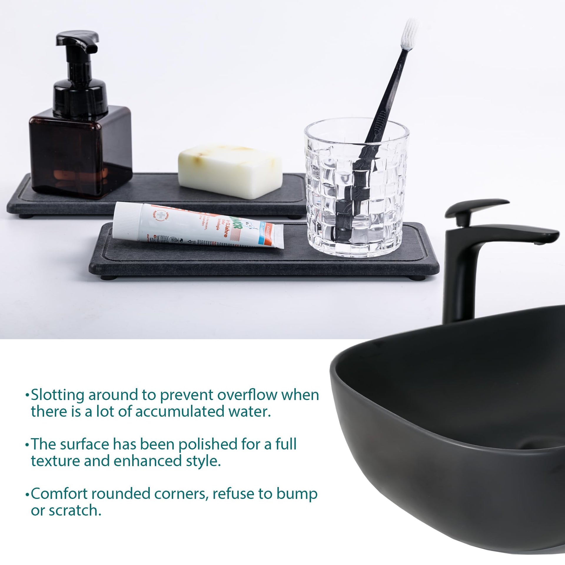 2 Pcs Sink Stone Soap Trays (2 Count)