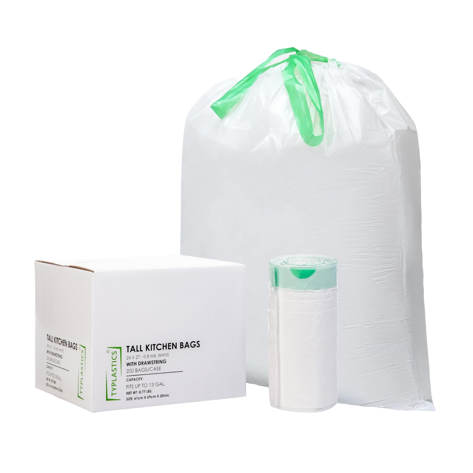 Tall Kitchen Drawstring Trash Bags 13 Gallon (200 Count)