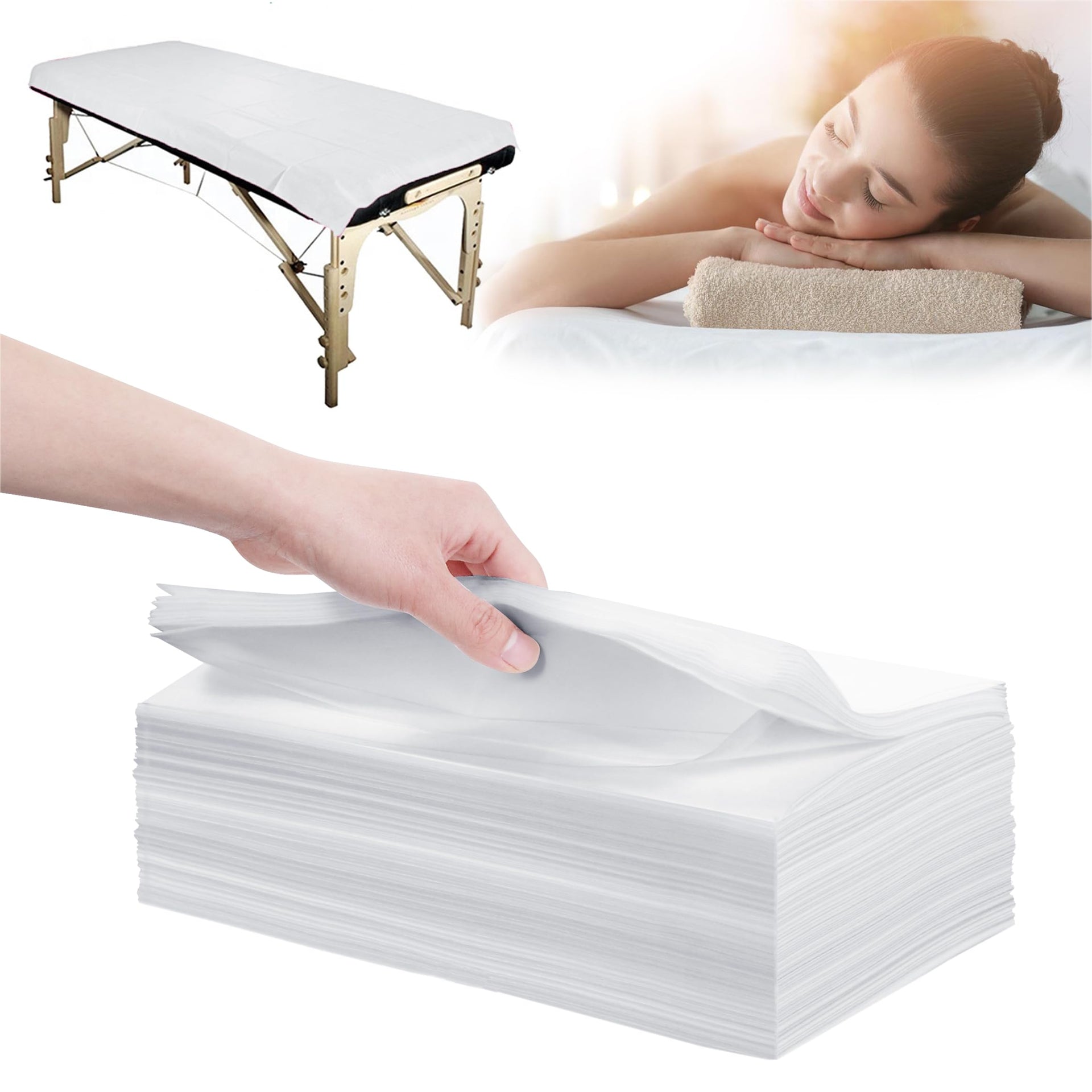 31" x 71" Disposable Bed Sheets for Massage Table Waterproof Massage Table Sheet Soft Non Woven Fabric SPA Bed Cover Breathable for Massage Beauty Tattoos 50PCS (50 Count)
