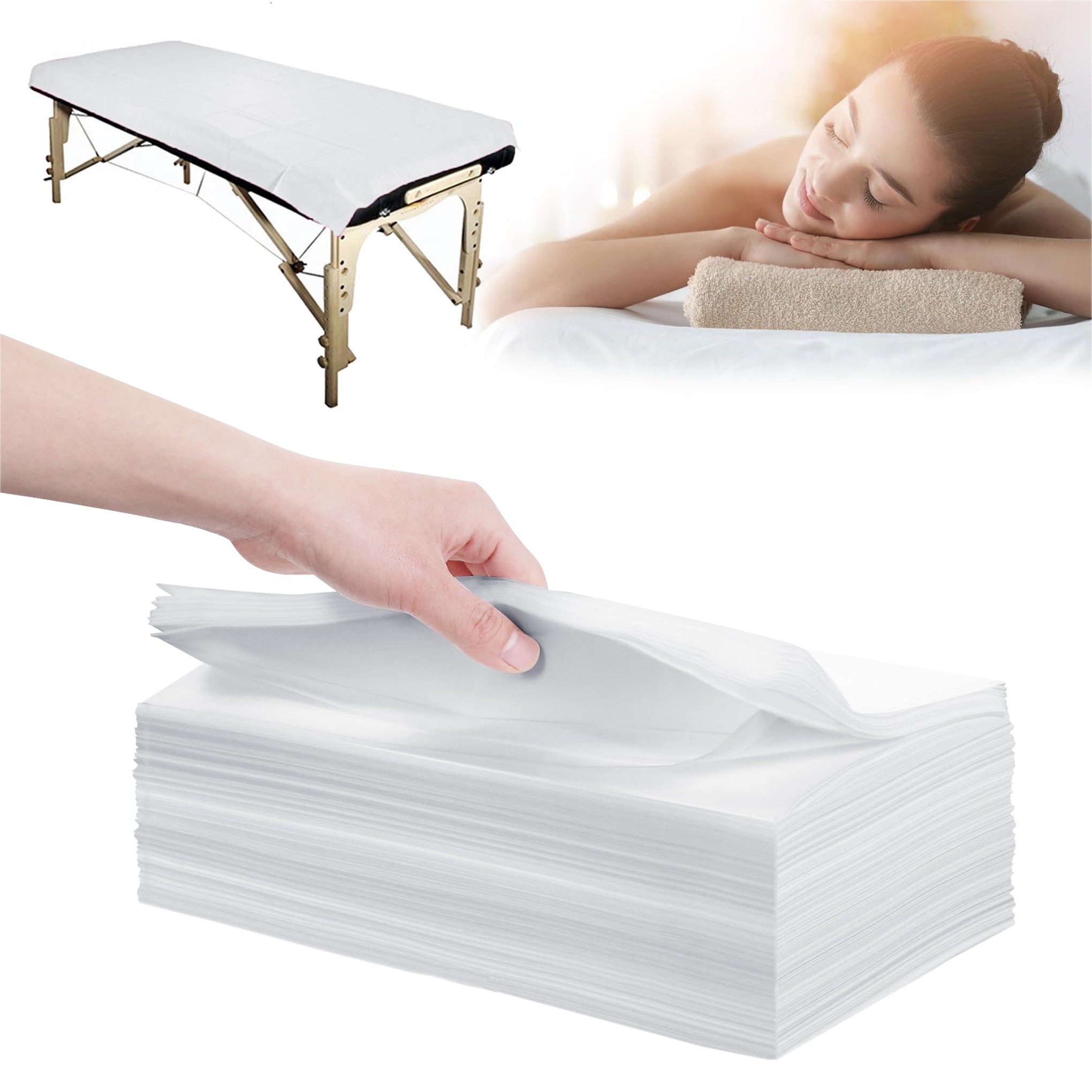 31" x 71" Disposable Bed Sheets for Massage Table Waterproof Massage Table Sheet Soft Non Woven Fabric SPA Bed Cover Breathable for Massage Beauty Tattoos 50PCS (50 Count)