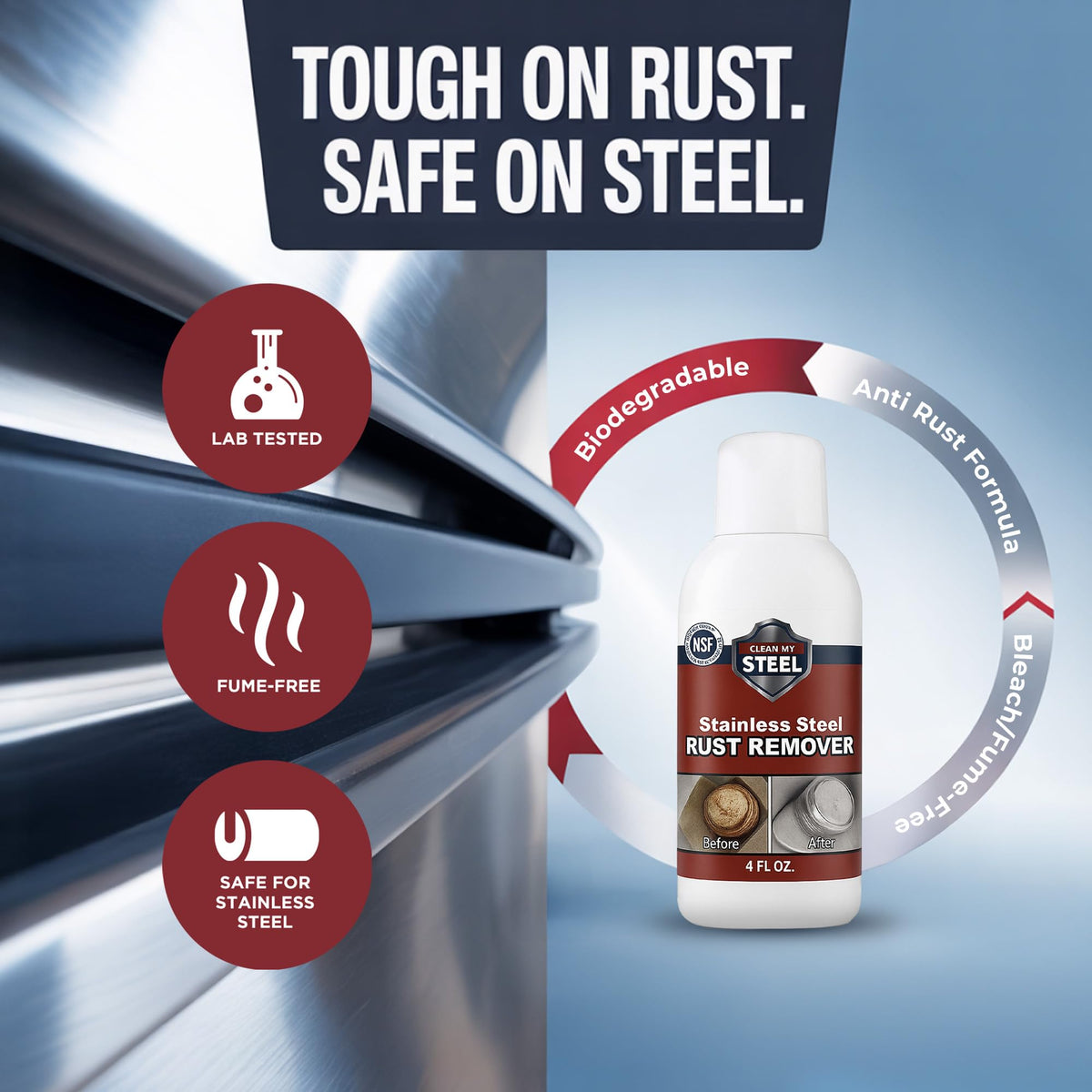 Stainless Steel Rust Remover Cream (4 Fl Oz)