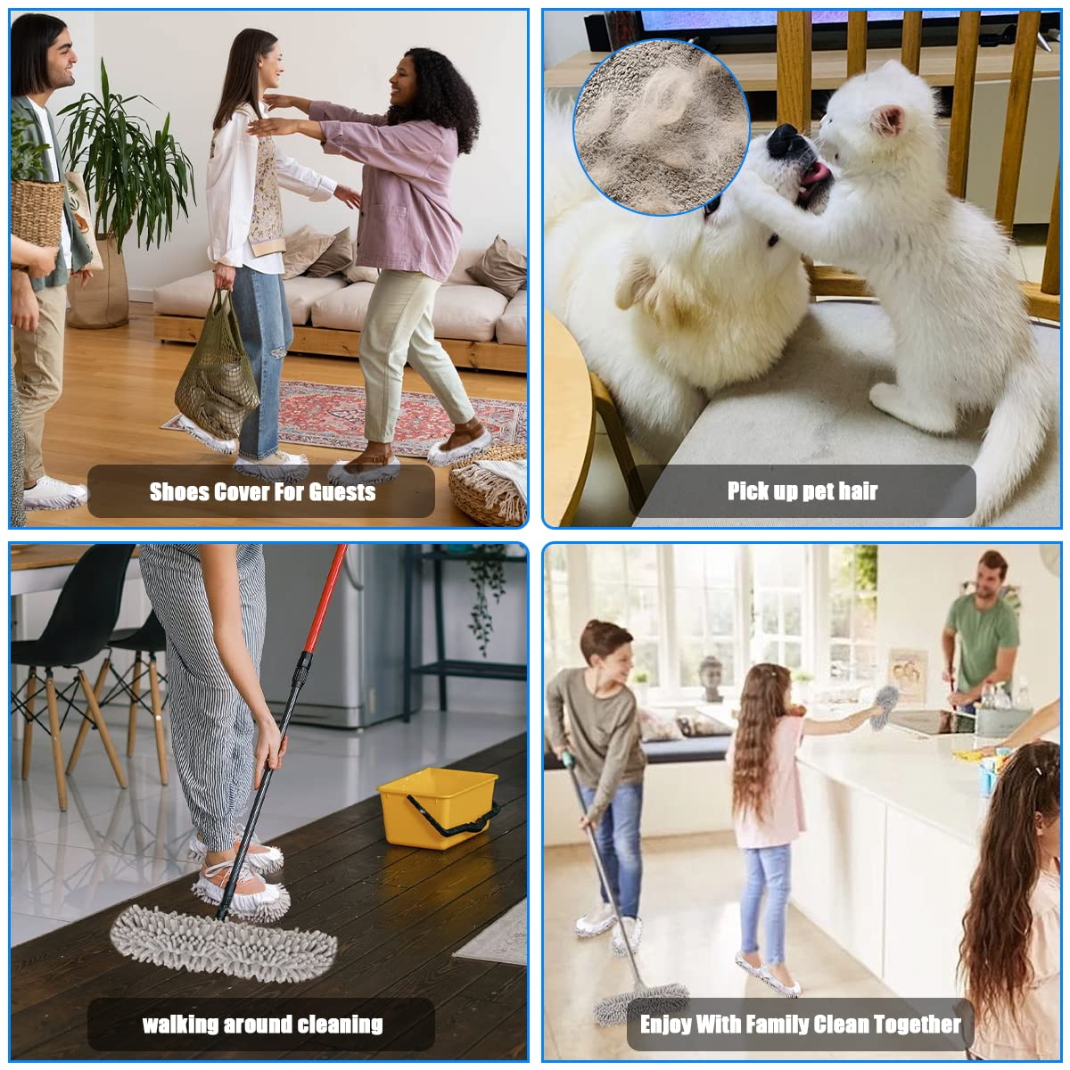 8 Pcs Mop Slippers Socks Floor Cleaning (8 Count)