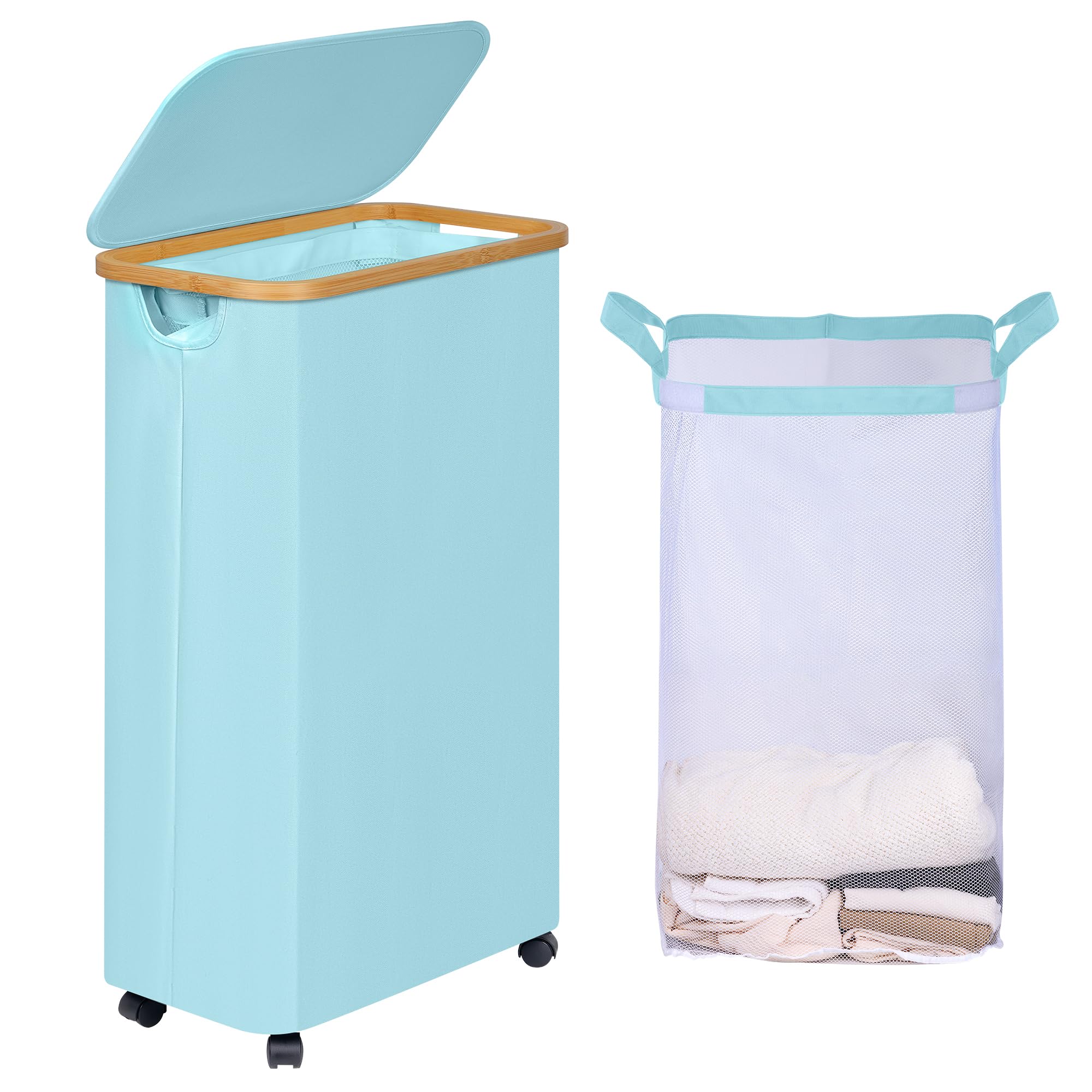 Slim Laundry Hamper with Wheels