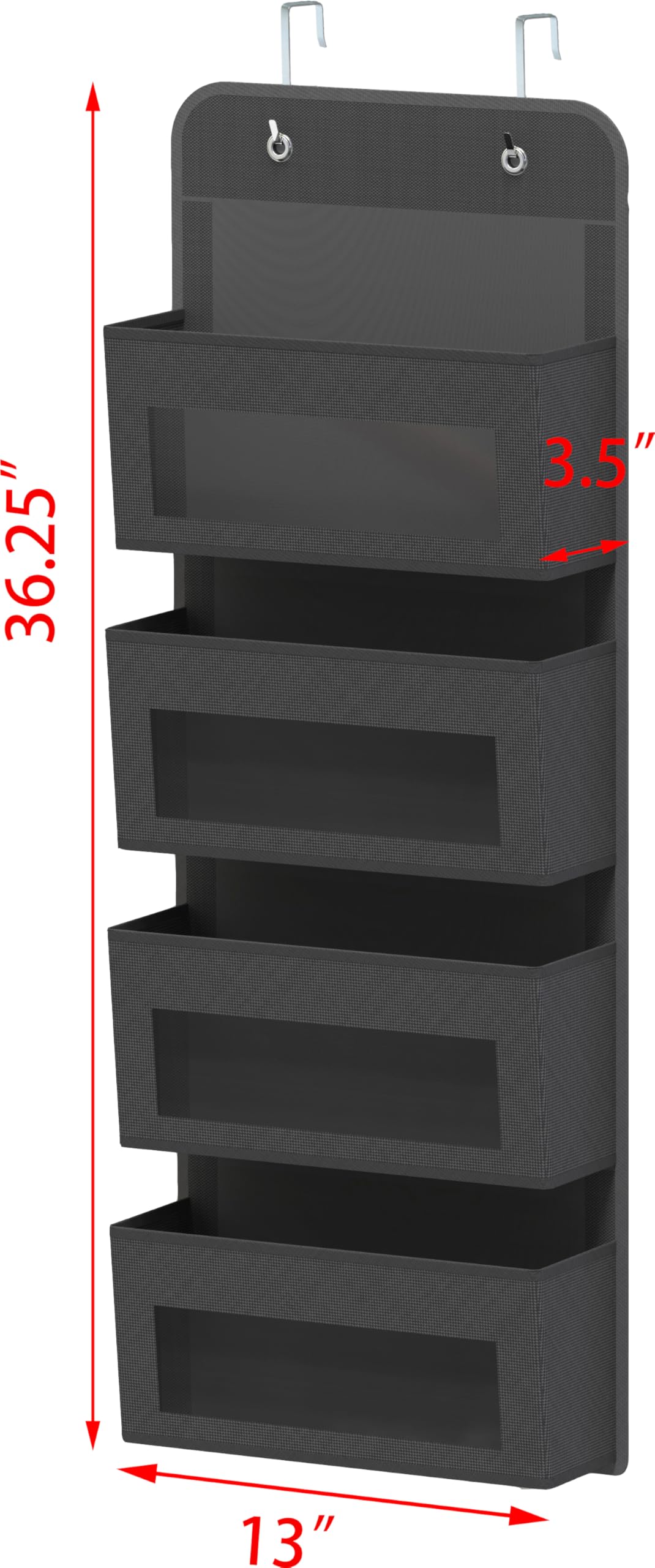 4 Clear Pocket Over Door Hanging Organizer