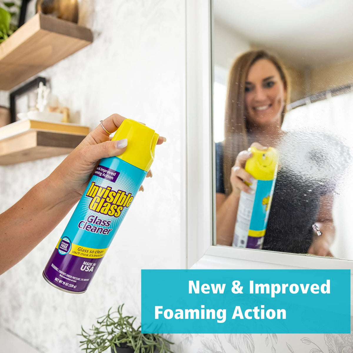 91160 3PK Premium Aerosol Glass and Window Foaming Cleaner Spray (57 Ounce)