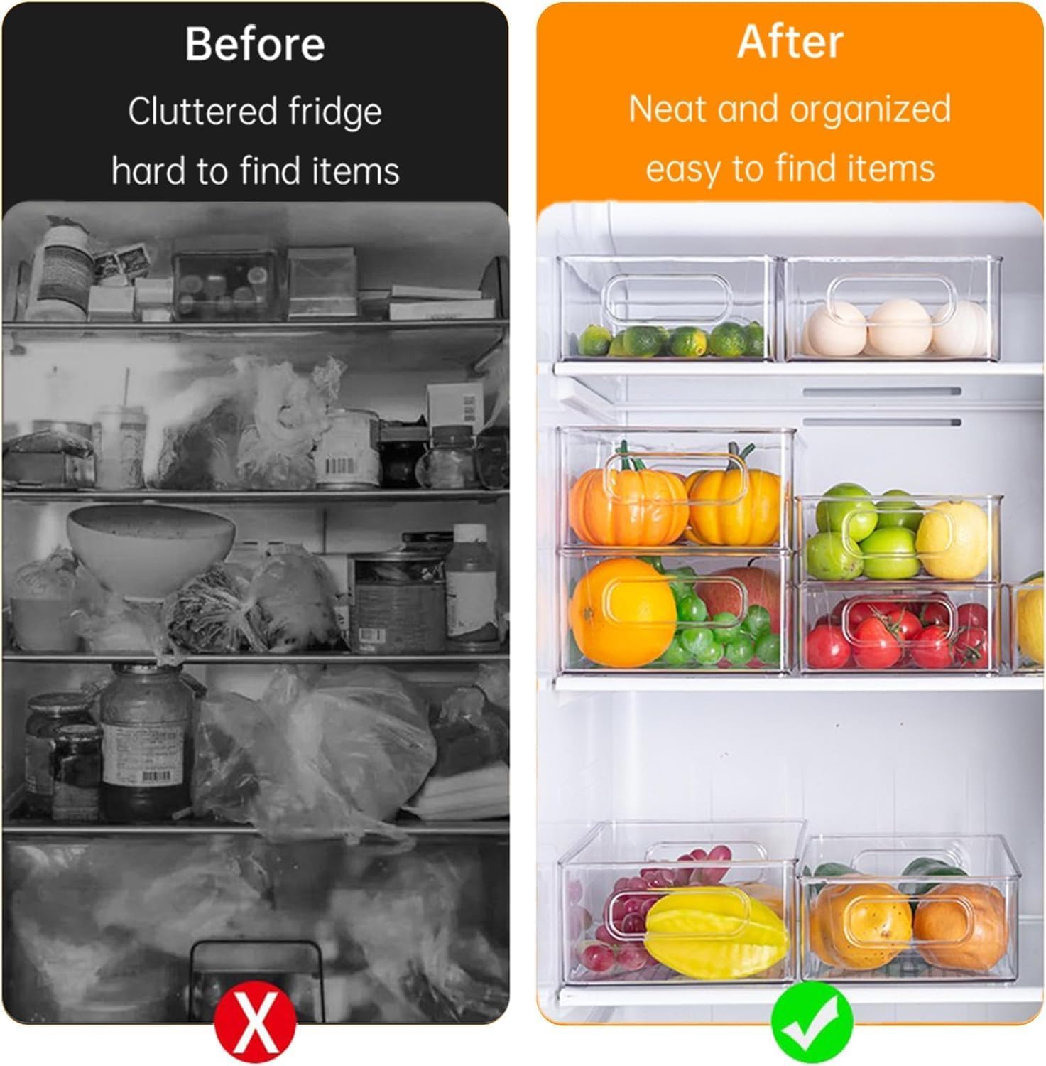 12 Pack Refrigerator Organizer Bins