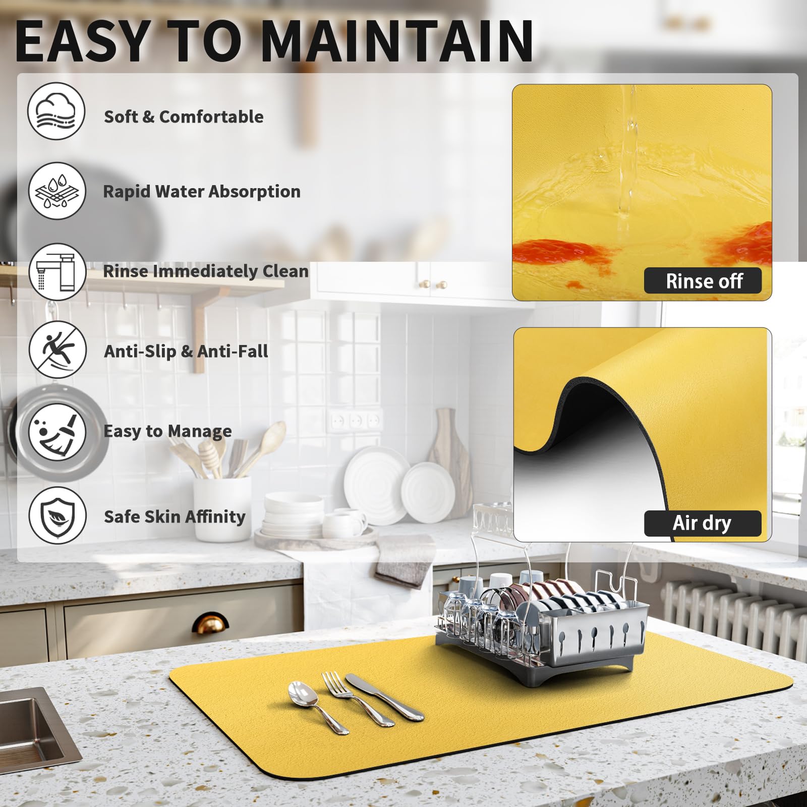 Dish Drying Mat for Kitchen Counter