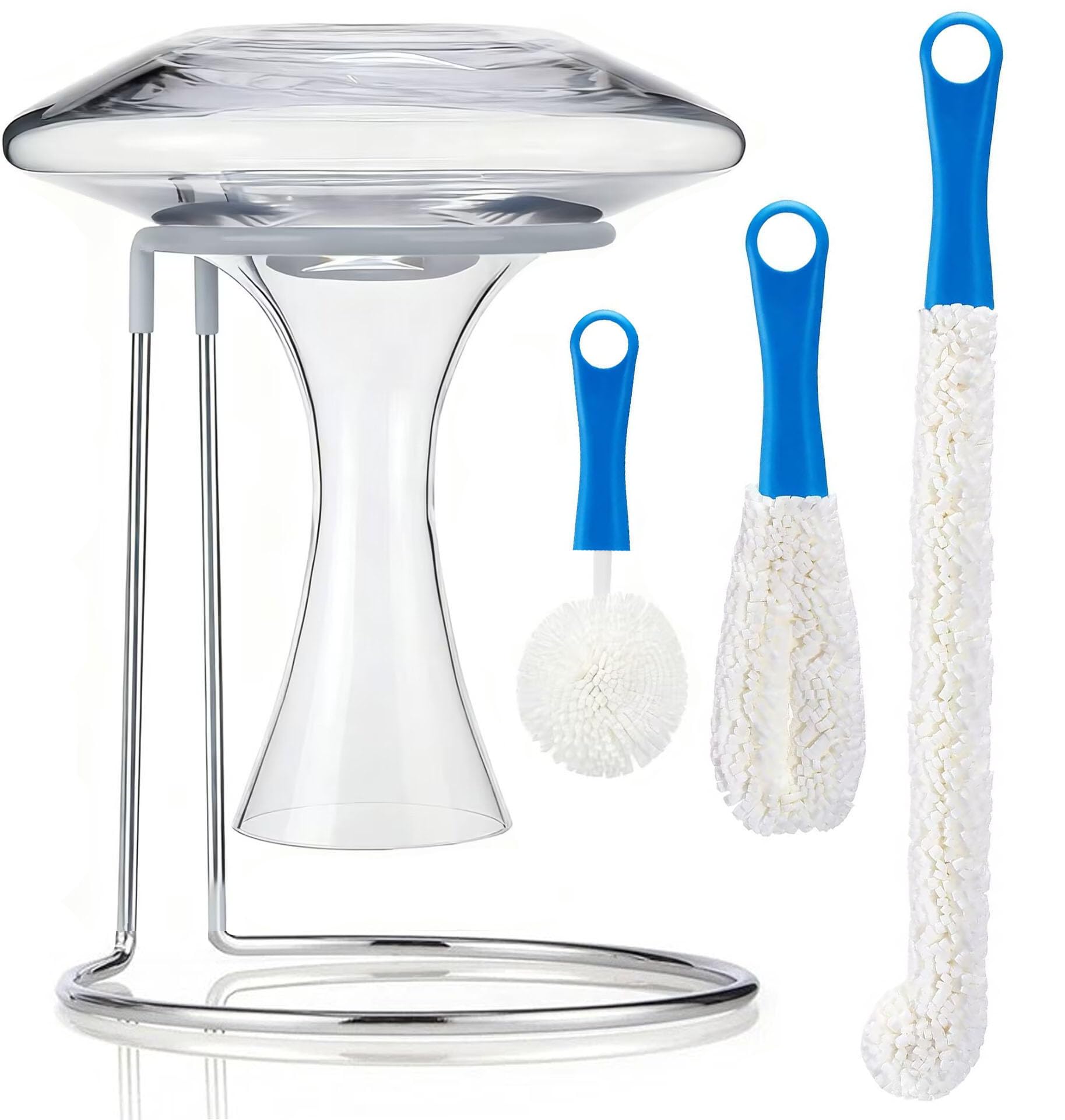 Wine Decanter Drying Stand with Cleaning Brush