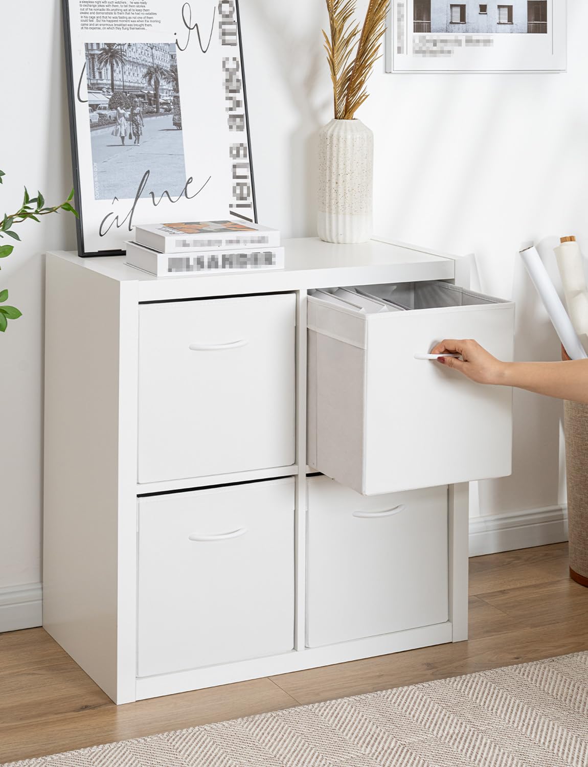 White 13in Storage Cubes (4 Count)
