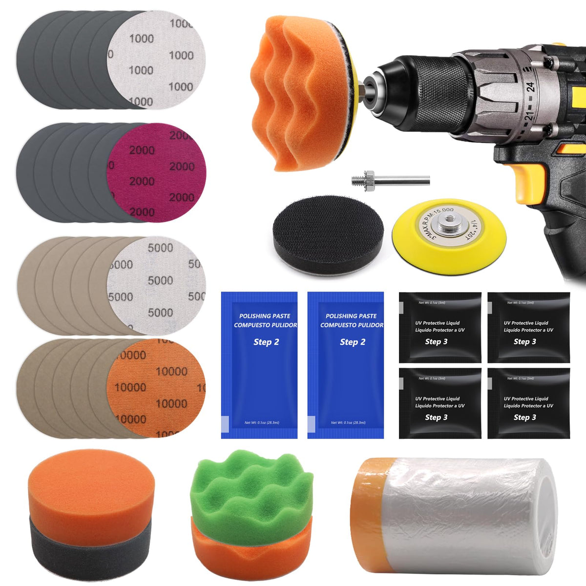 37PCS Headlight Restoration Kit