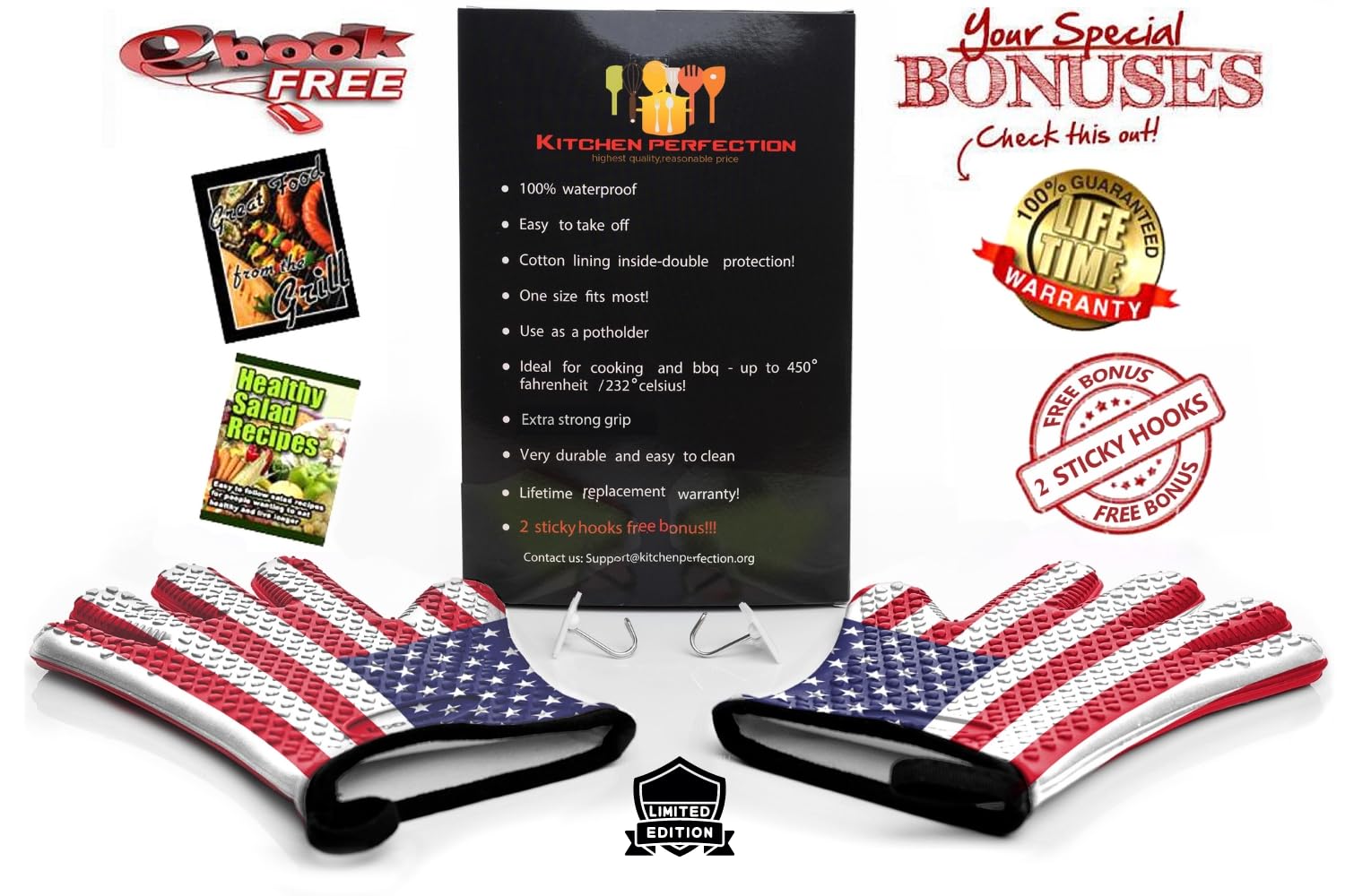 Silicone Smoker BBQ Gloves (2 Count)