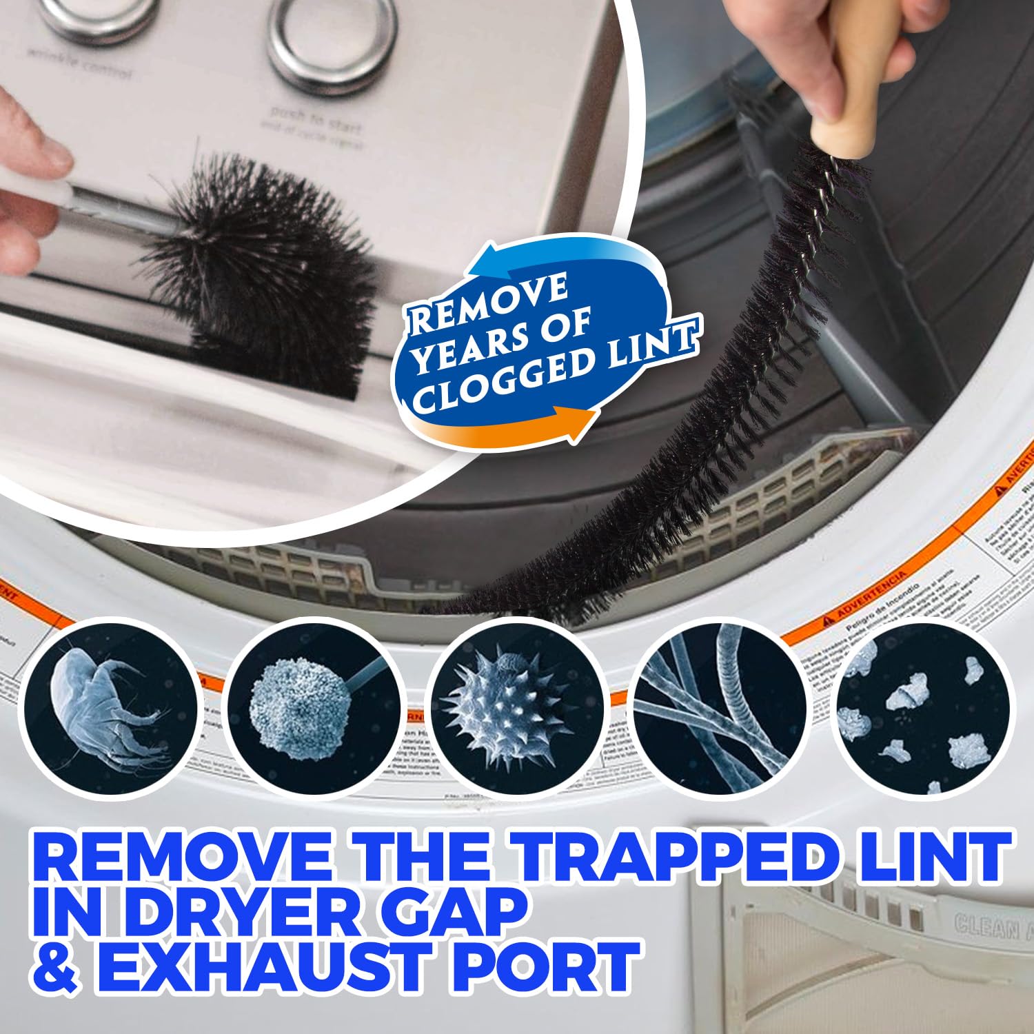 30FT Dryer Vent Cleaner Kit 15Pcs