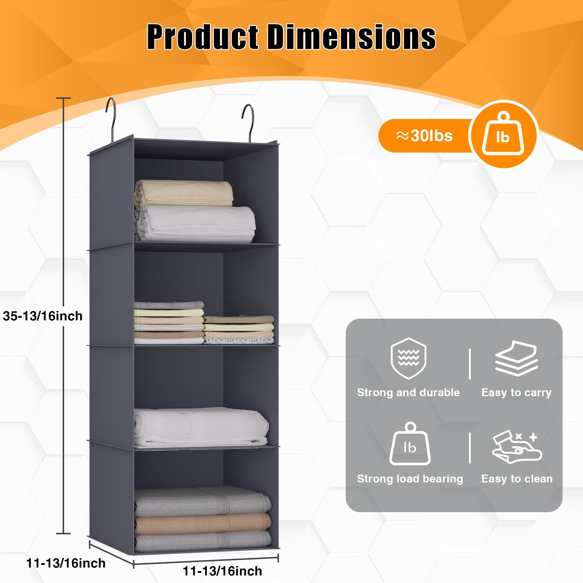 Hanging Closet Organizer 4 (4 Count)