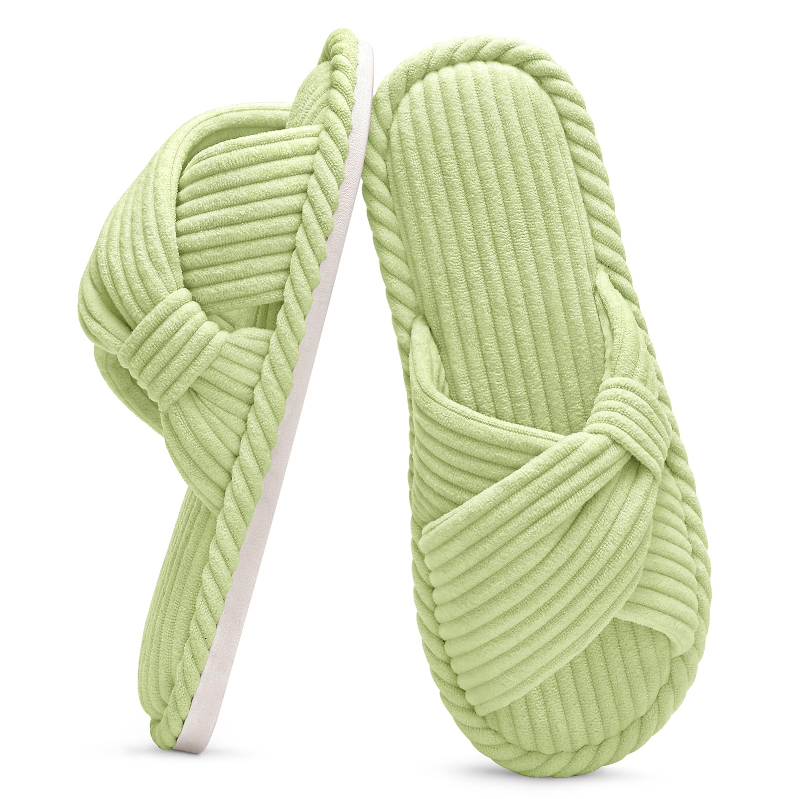 Summer House Slippers for Women Corduroy Open Toe Indoor Slippers