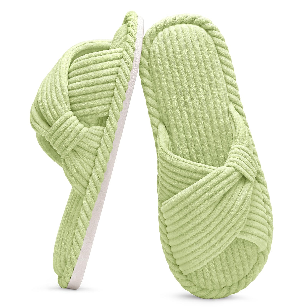 Summer House Slippers for Women Corduroy Open Toe Indoor Slippers