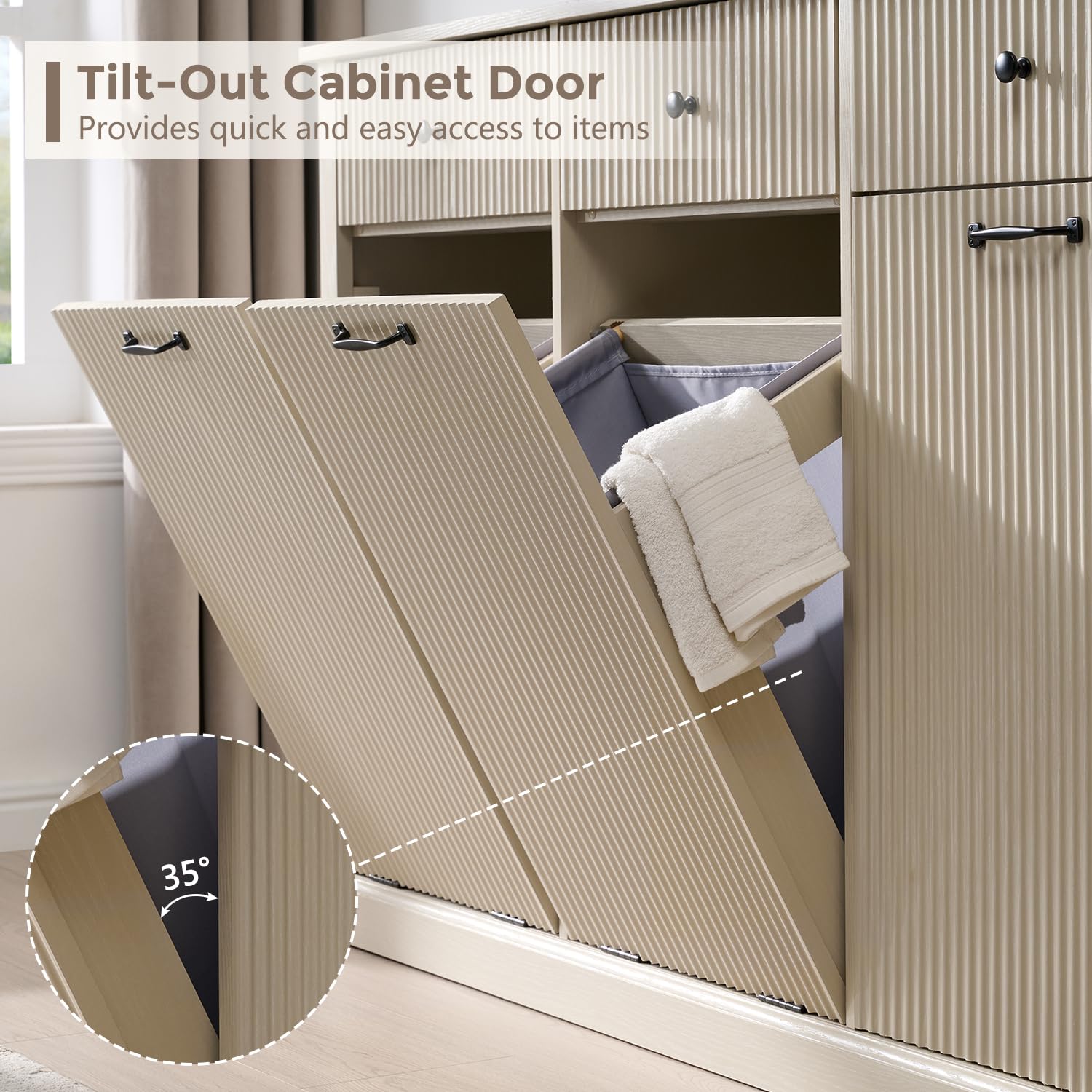 Triple Tilt Out Trash Can Cabinet