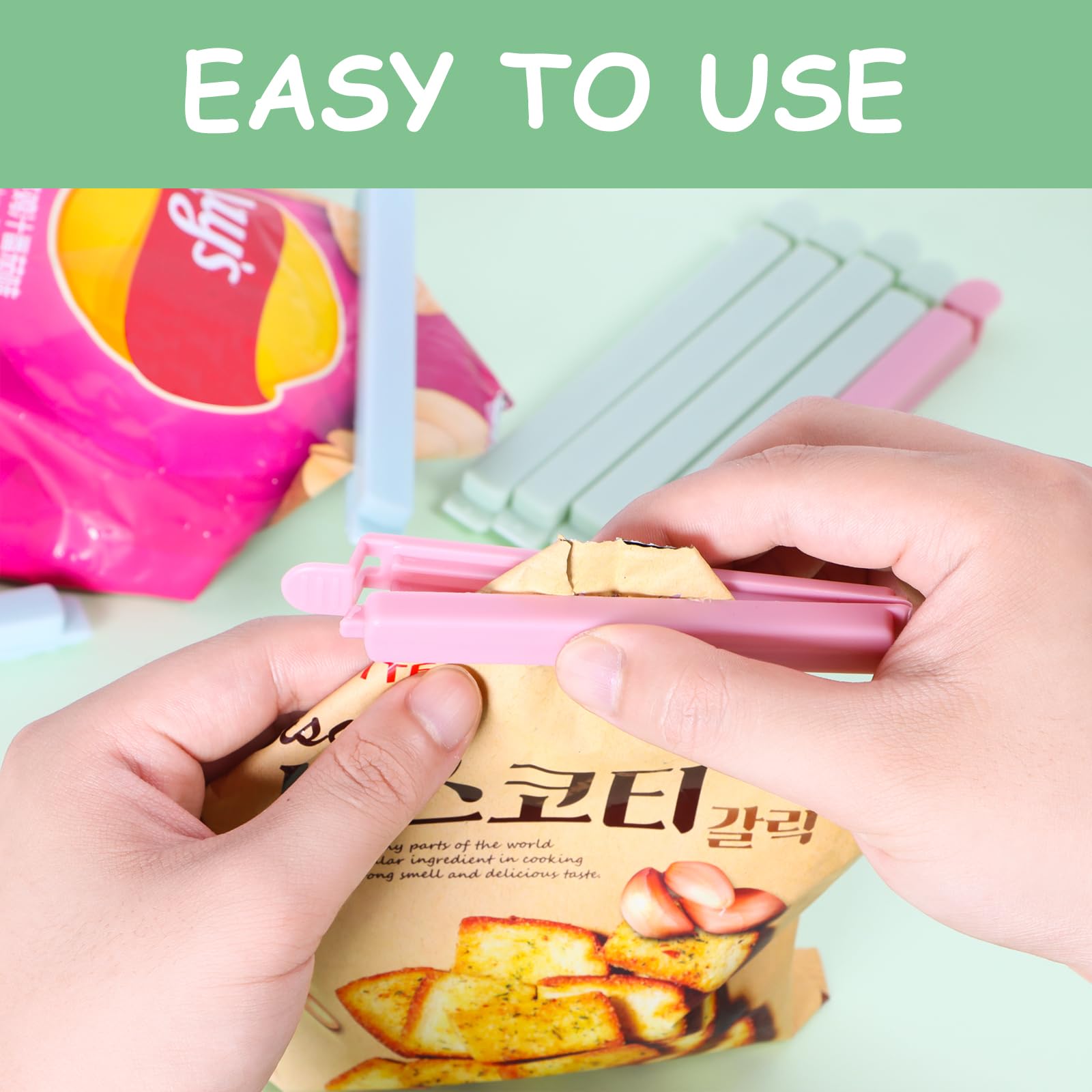 40 PCS Sealing Clip Bag Plastic Bag Chip Clips Large Size Food Bag Clips for Food Storage Kitchen and Home (9.6 Ounce)