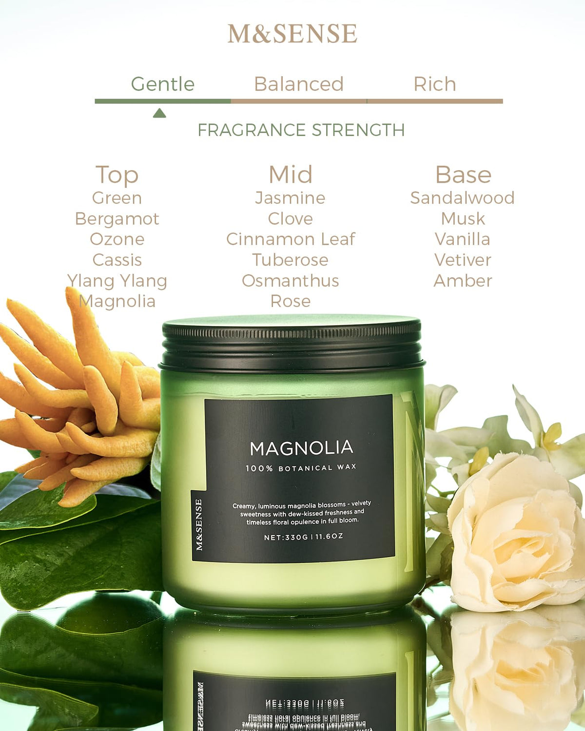 Magnolia Jasmine Scented Candles (11.6 Ounce)