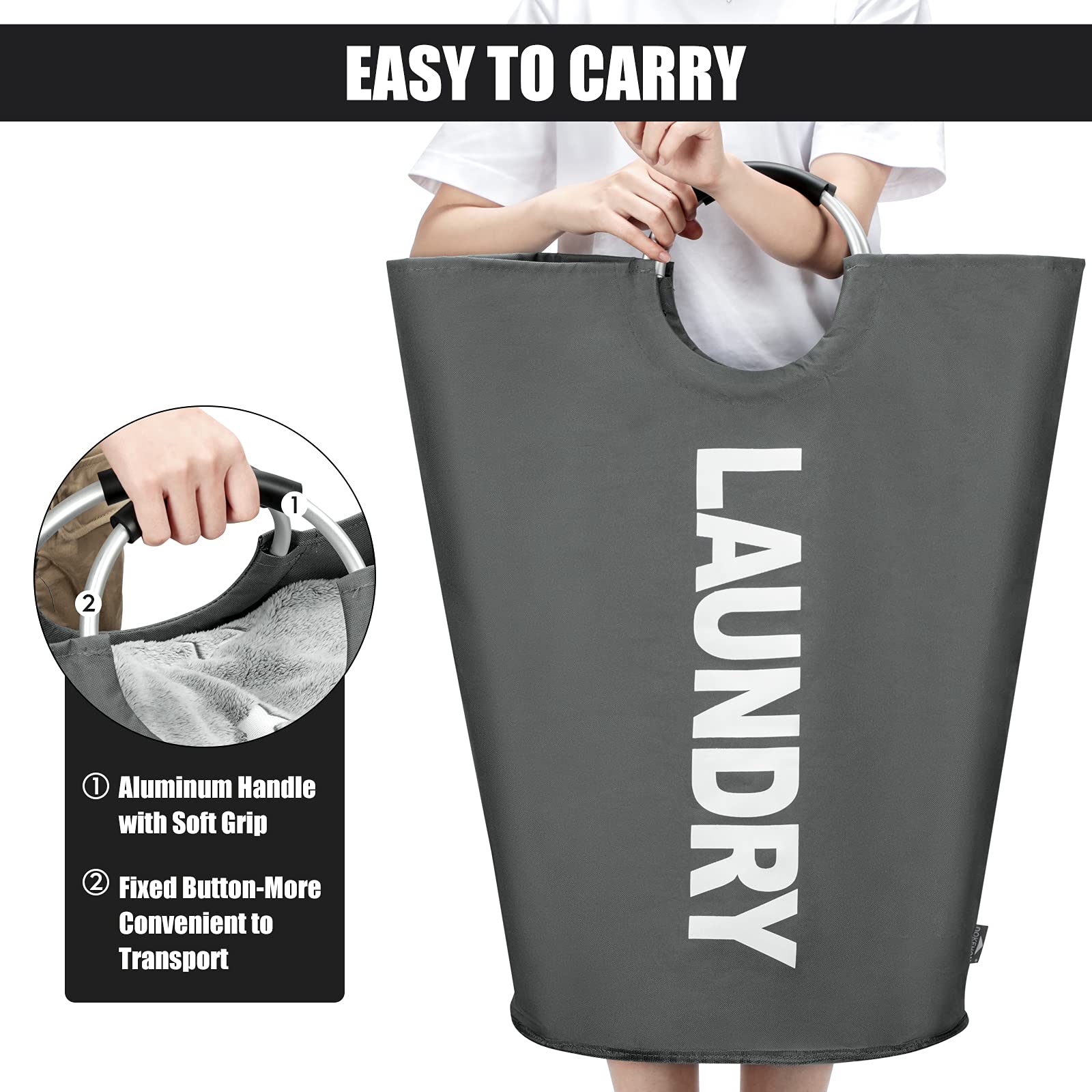 125L X Large Collapsible Washing Laundry Basket Bag - ModHome Supplies