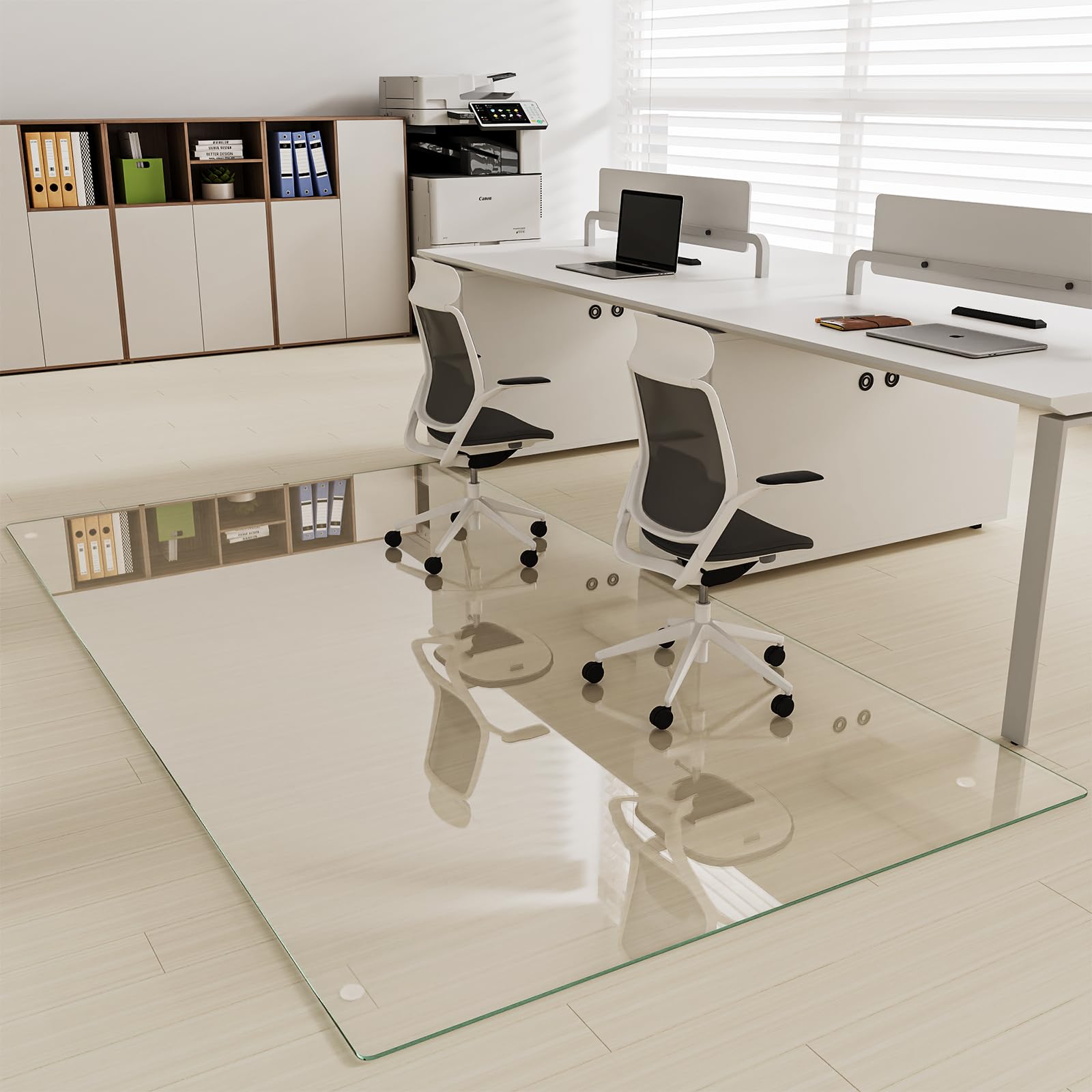 Tempered Glass] 40" x 80" Glass Office Chair Mat for Carpet