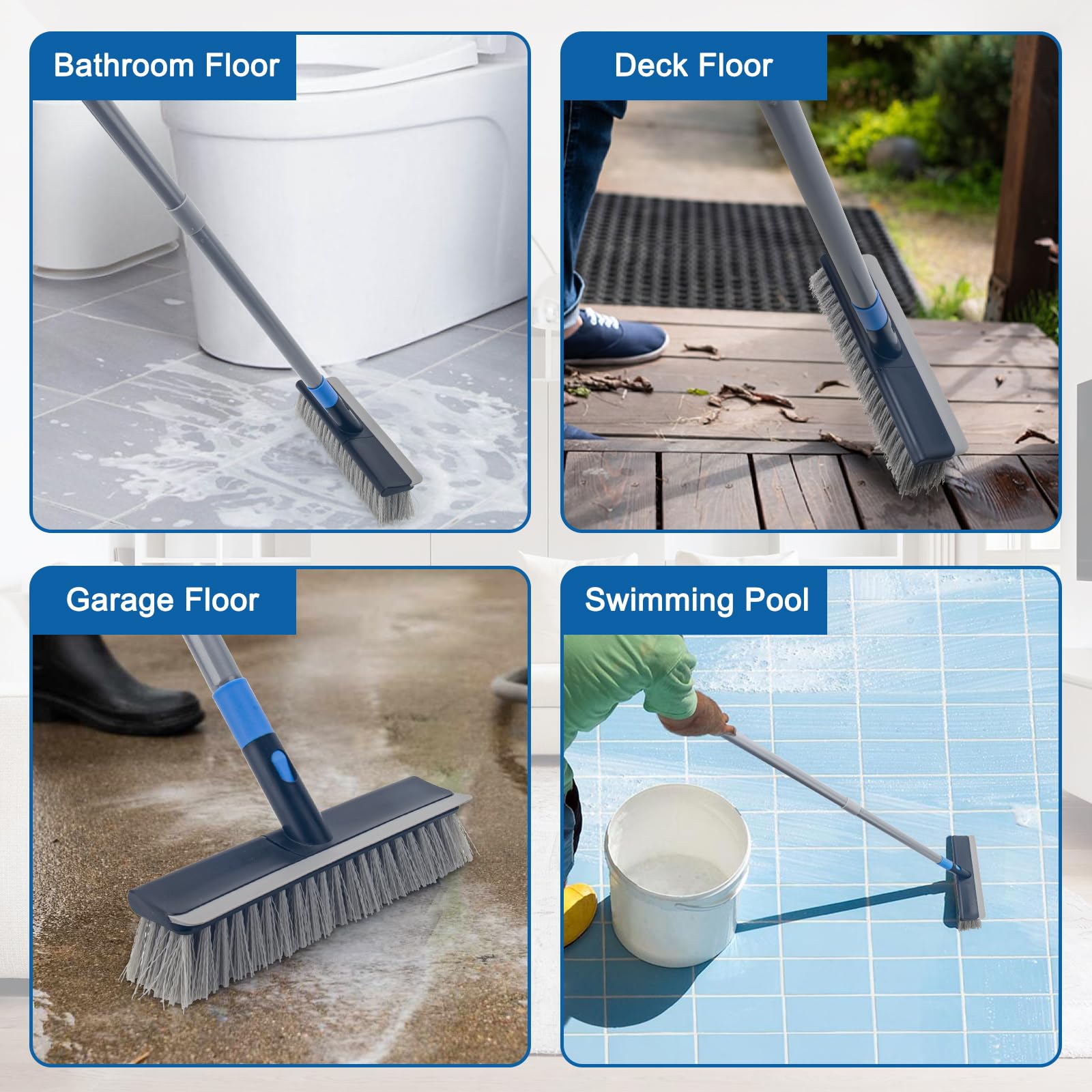 Deck Brush with 56" Long Handle
