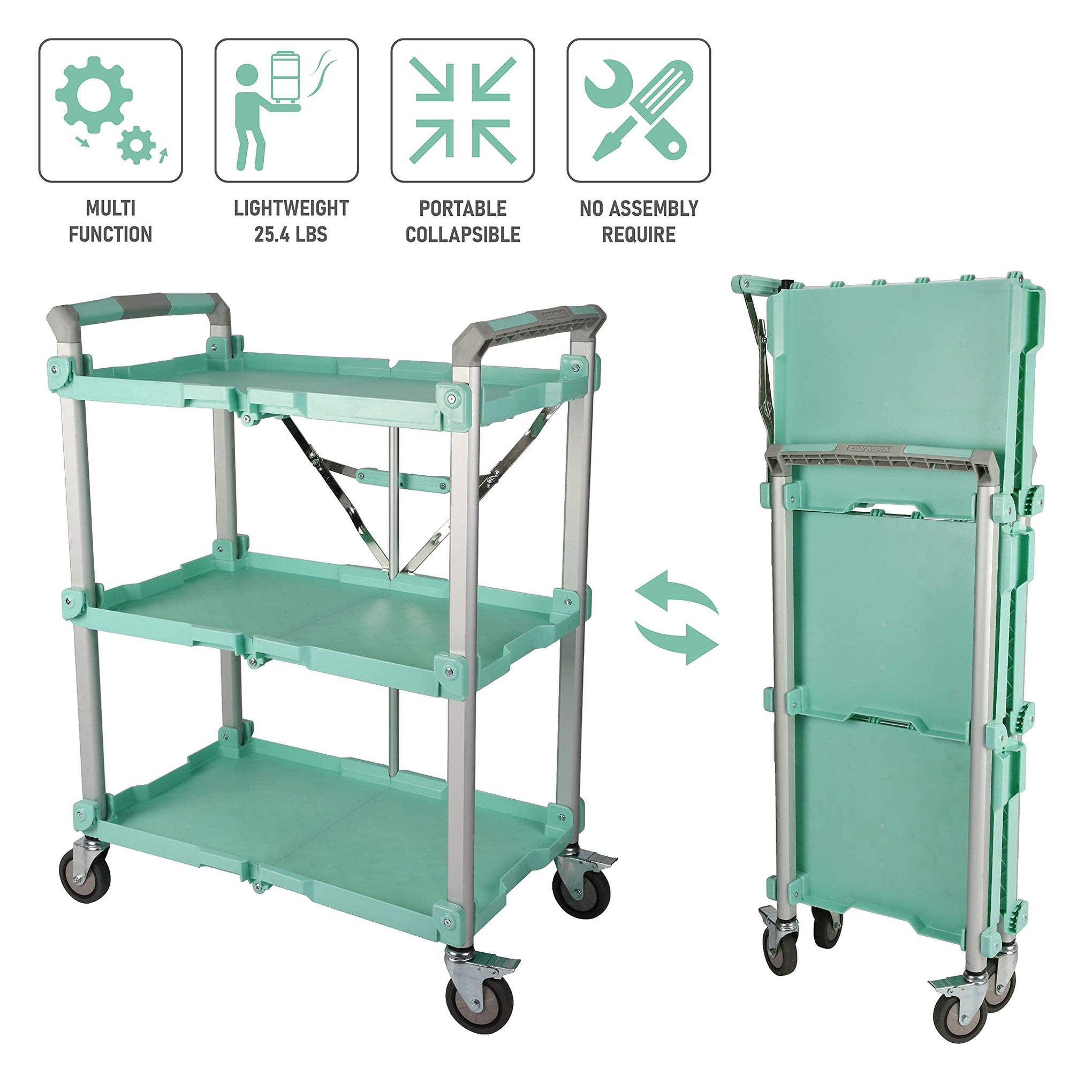 89 353 Pack N Roll Collapsible Service Cart