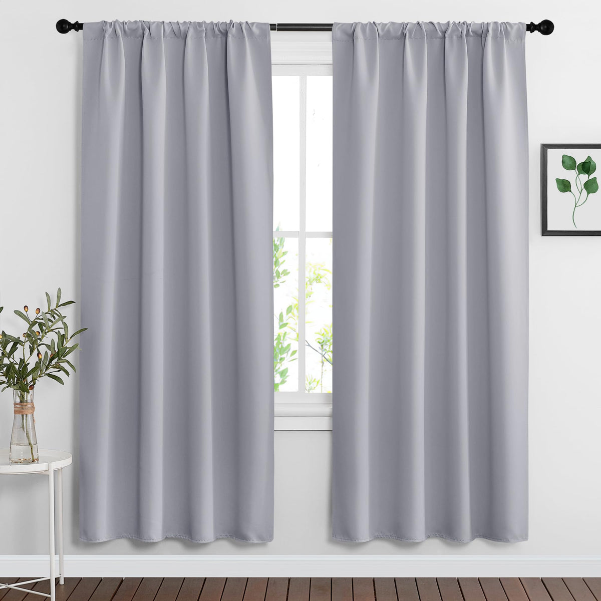 Blackout Curtains for Bedroom Living Room Nursery 72 inches Long (2 Count)