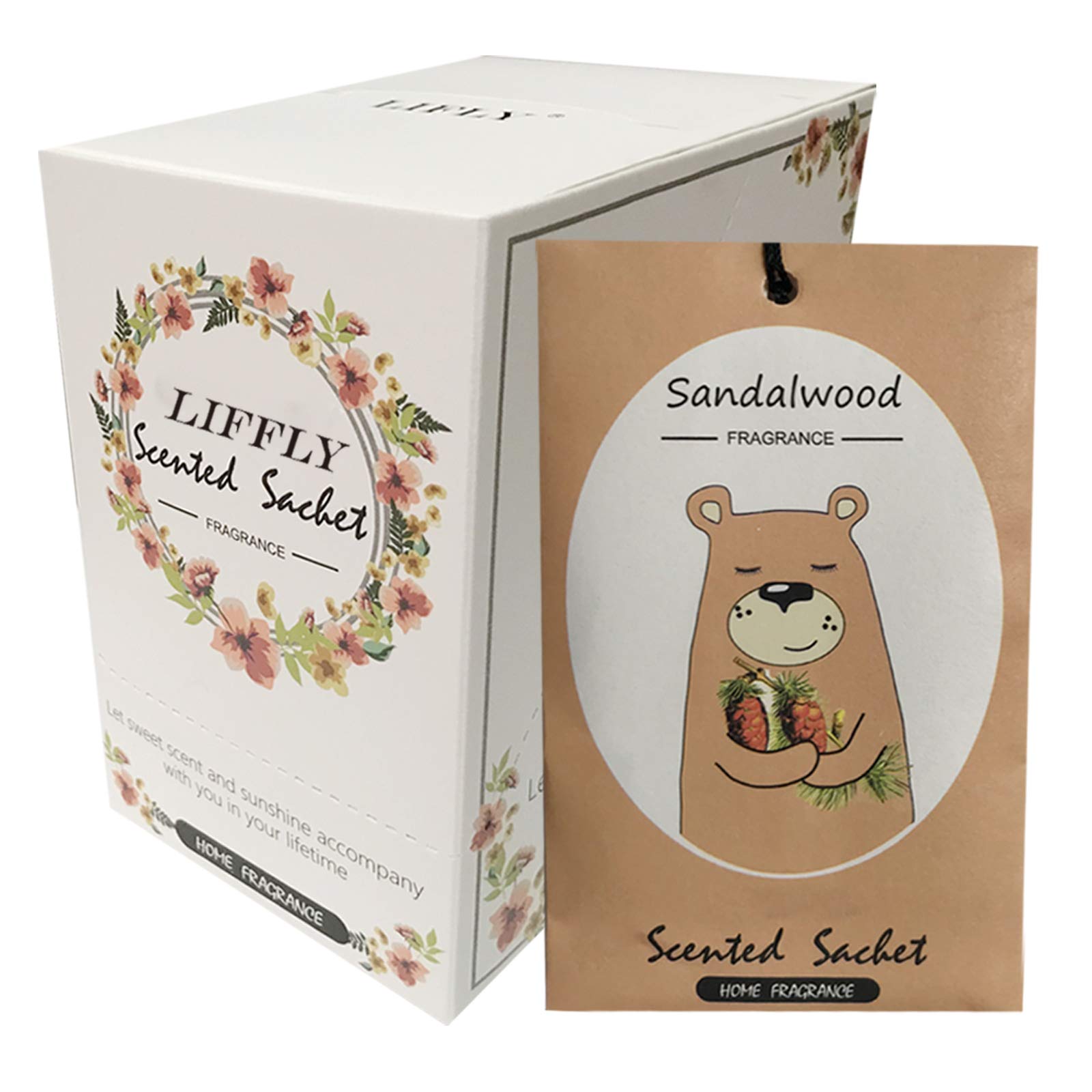 14 Packs Sandalwood Scented Sachets Bag for Drawer and Closet Gift Box (14 Count)