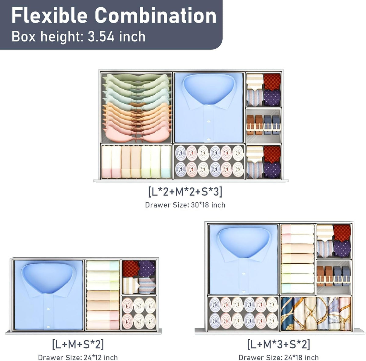 Drawer Organizer Clothes (21 Count)