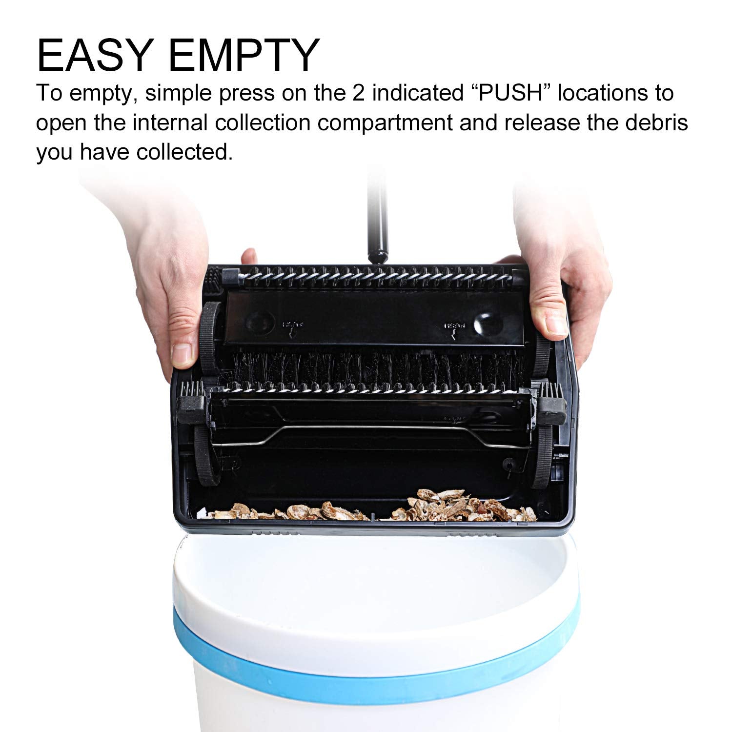 Carpet Sweeper Cleaner Manual Hand Push Non