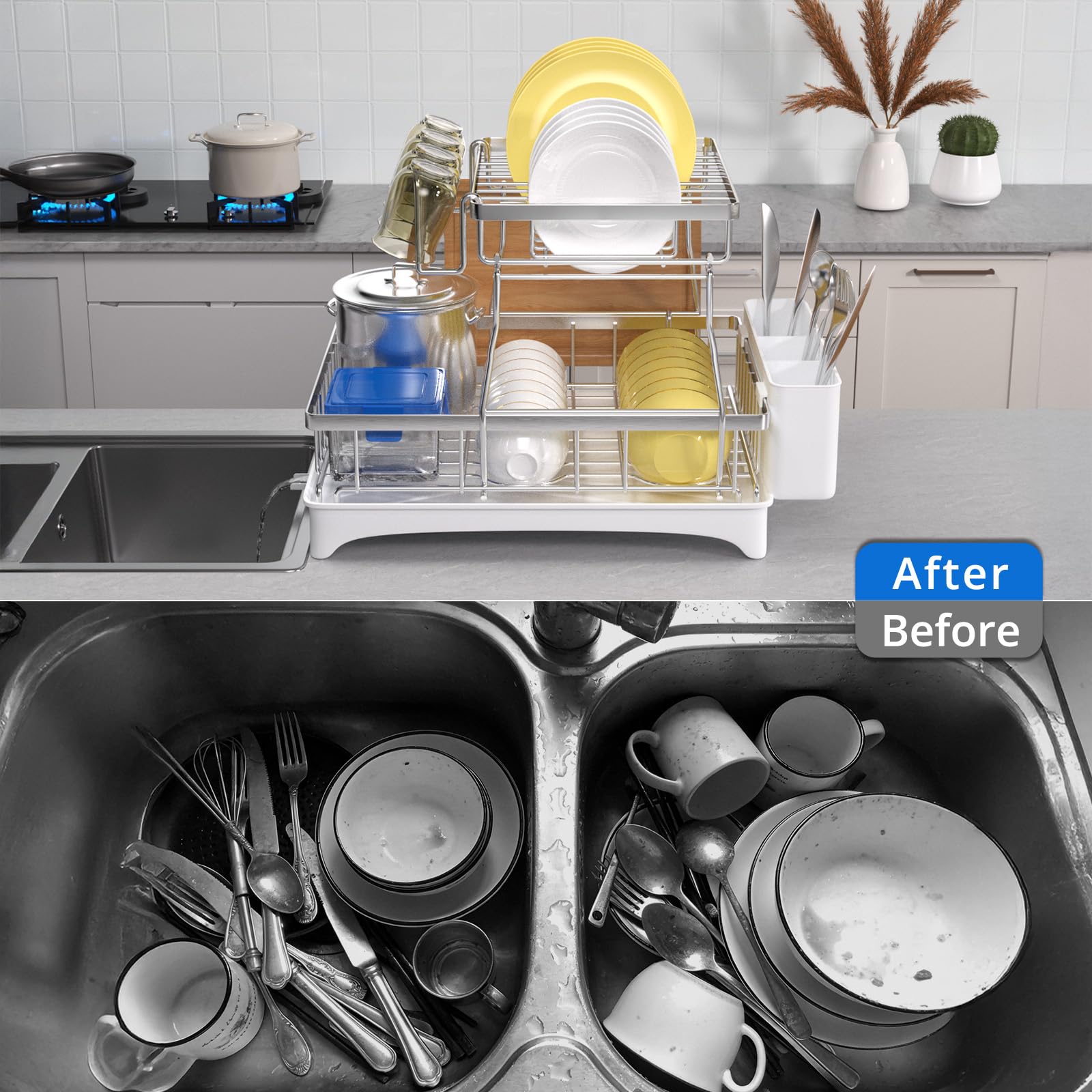 2 Tier Dish Drying Rack