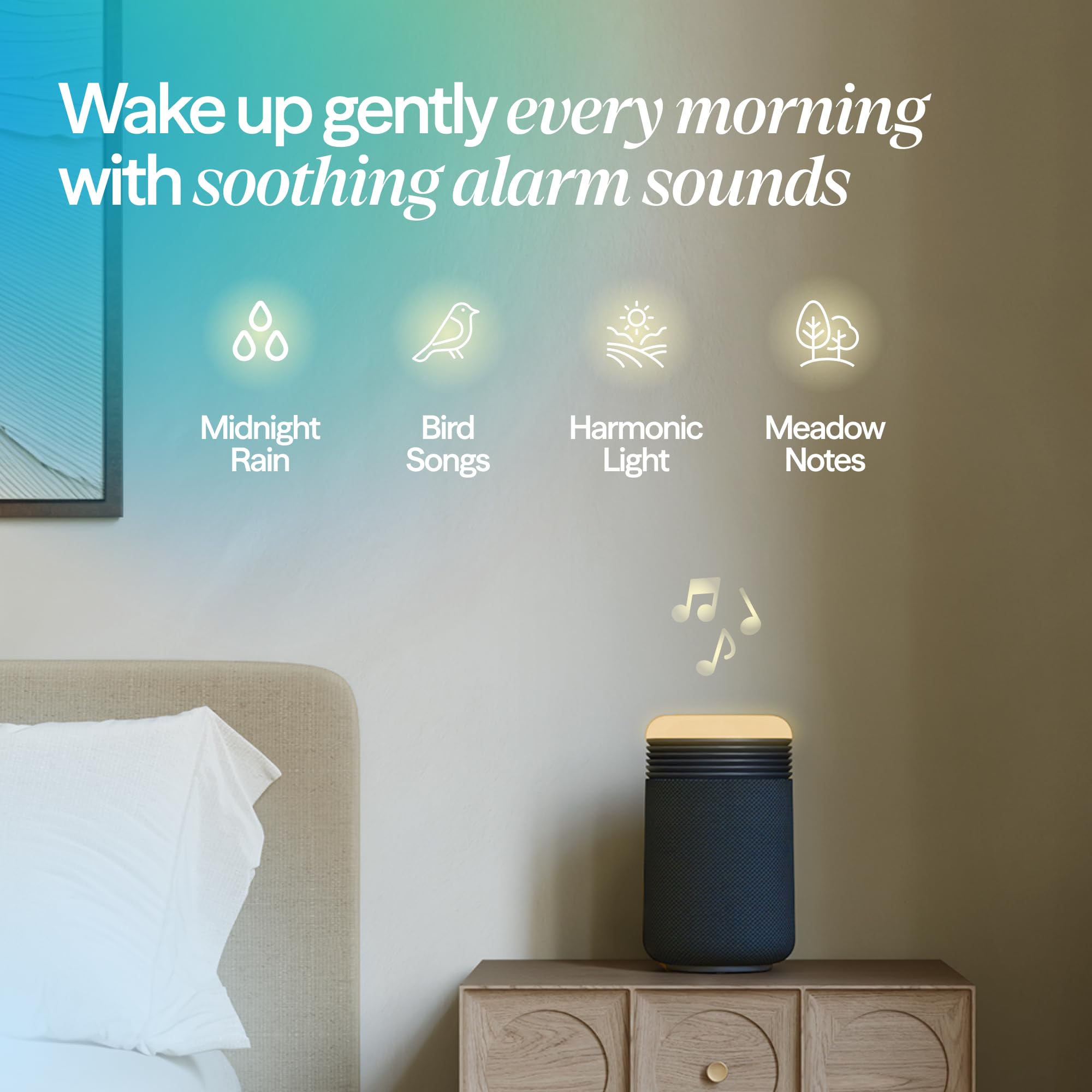 Mini Restful Bedroom Air Purifier with Sunrise Alarm Clock