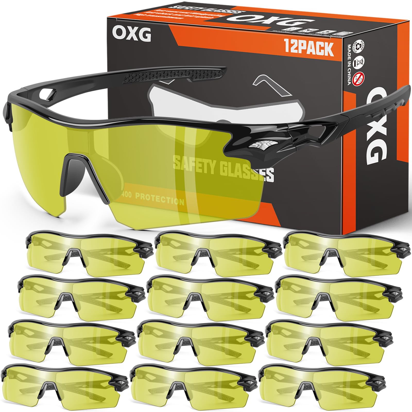 12 Pack Safety Glasses for Men Women (12 Count)