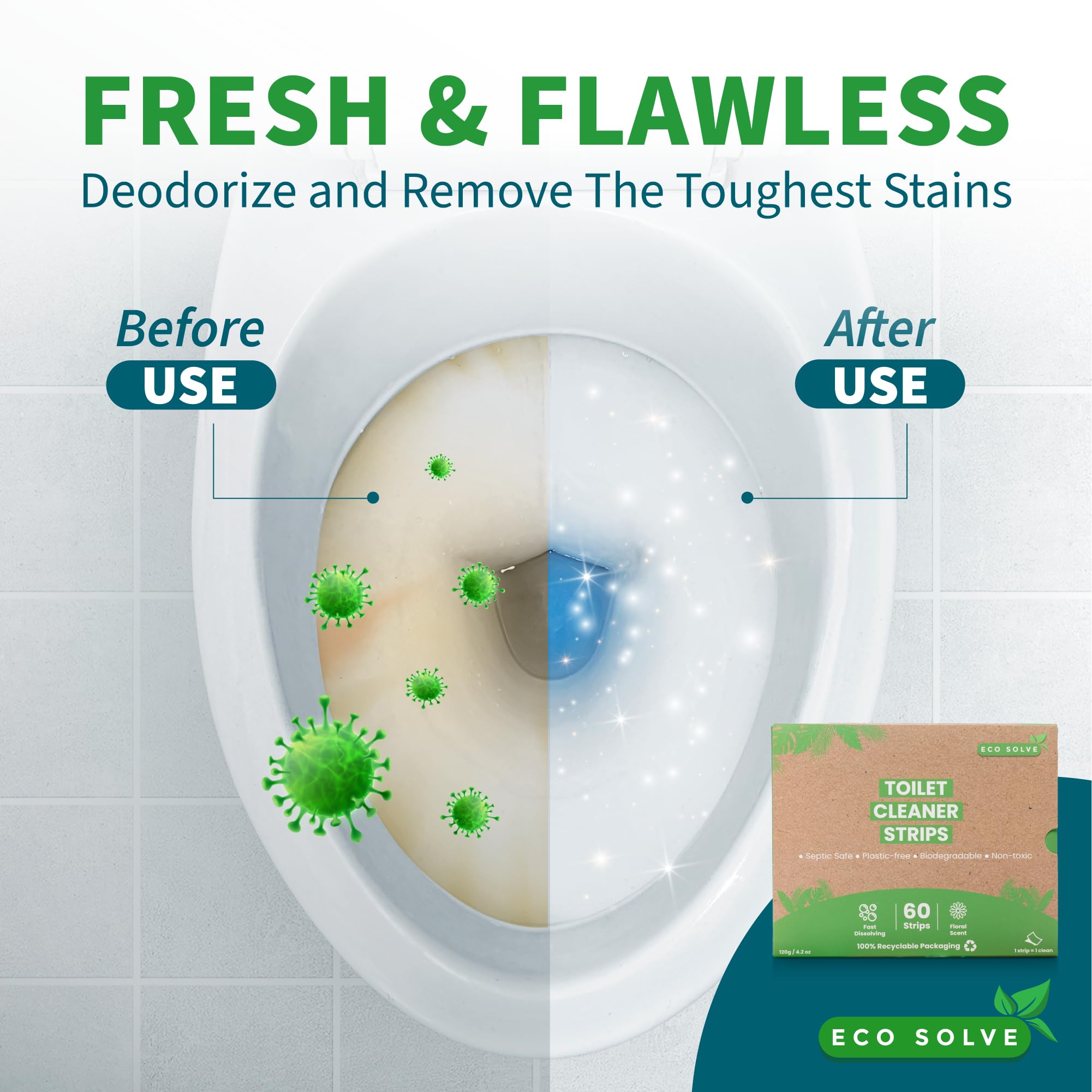 Natural Toilet Bowl Cleaner Strips (60 Count)