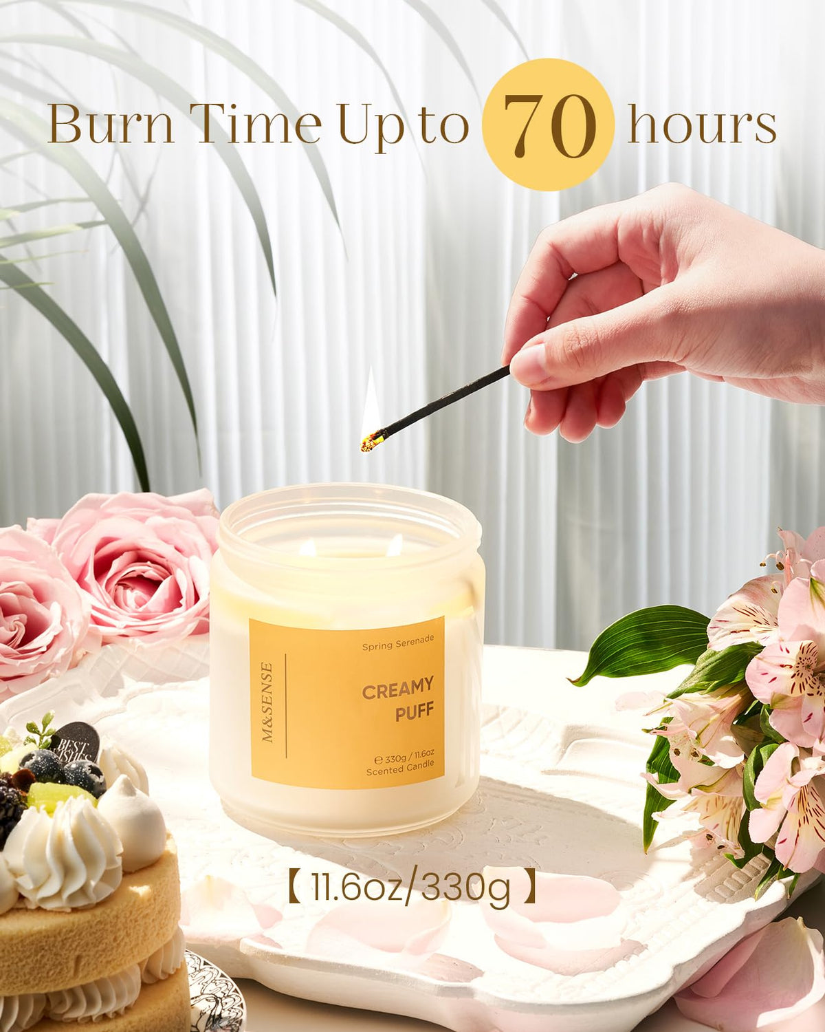 Sandalwood Gardenia Large Soy Candles (11.6 Ounce)