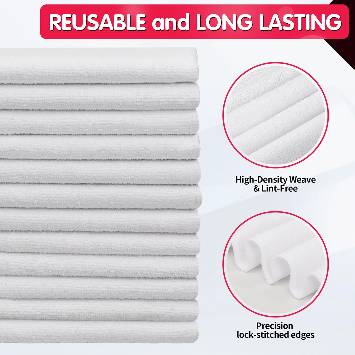 White Microfiber Cleaning Cloth (12 Count)
