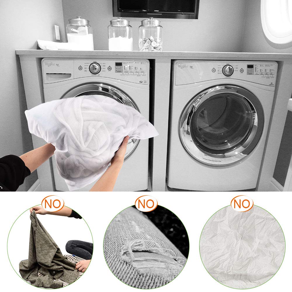 2 Pack Extra Large Laundry Mesh Bag 43 x 35 Inch Mesh Laundry Bag Zippered Big Net Bag for Blanket Sweater Coat Bedding Sheet in Home Dorm Hotel Don't Drying (2 Count)