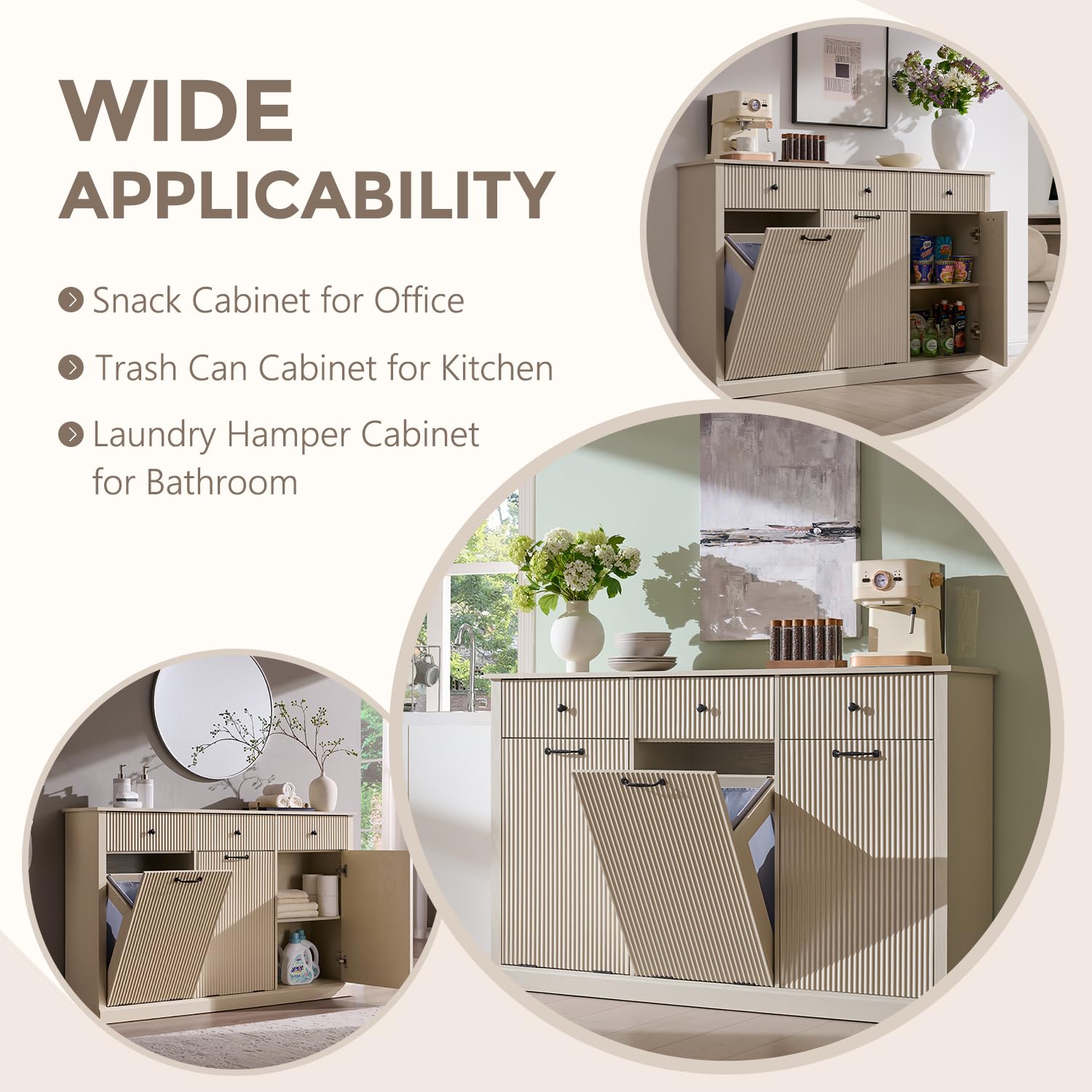Triple Tilt Out Trash Can Cabinet