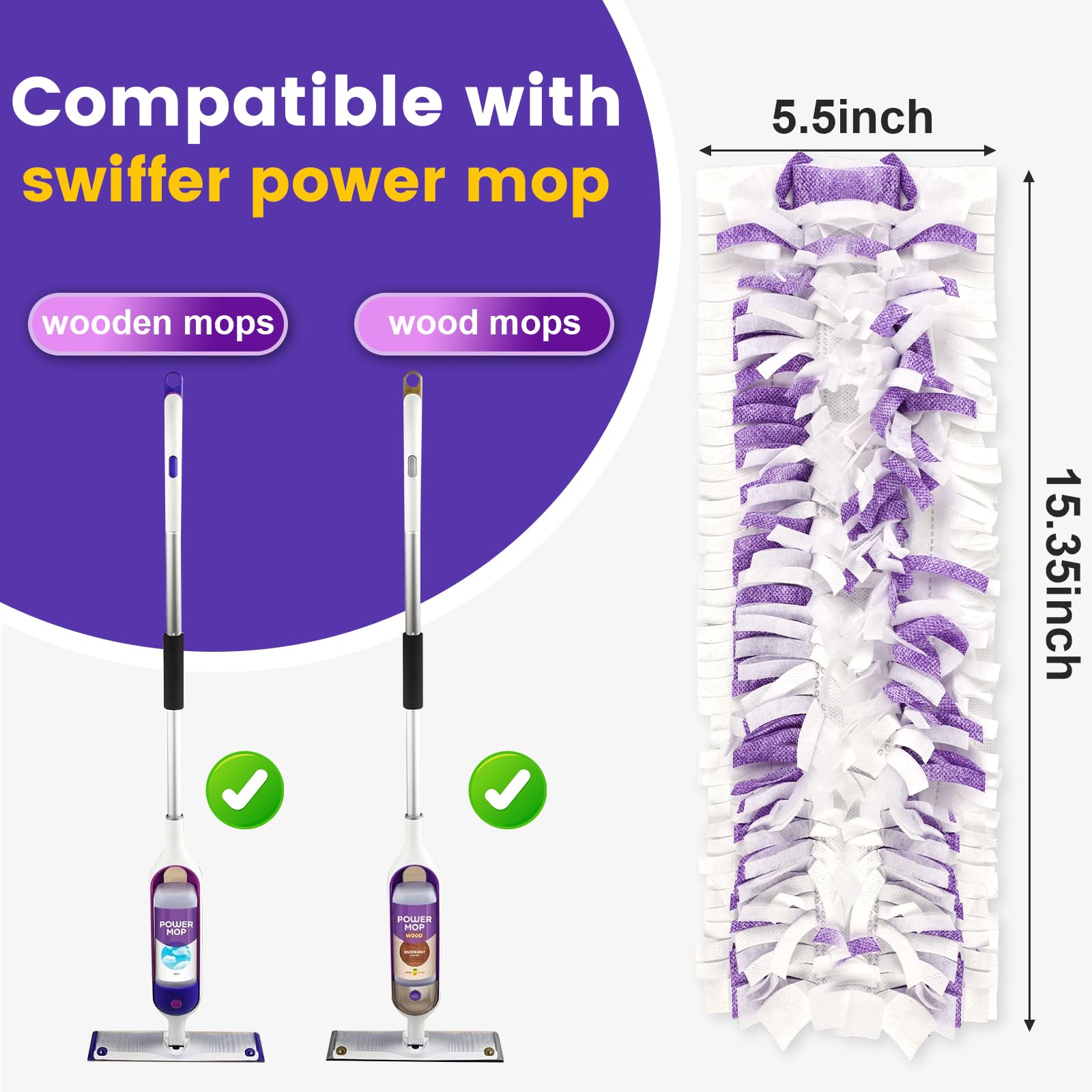 5X Cleaning Power Mop Pads Compatible with Swiffer PowerMop (32 Count)